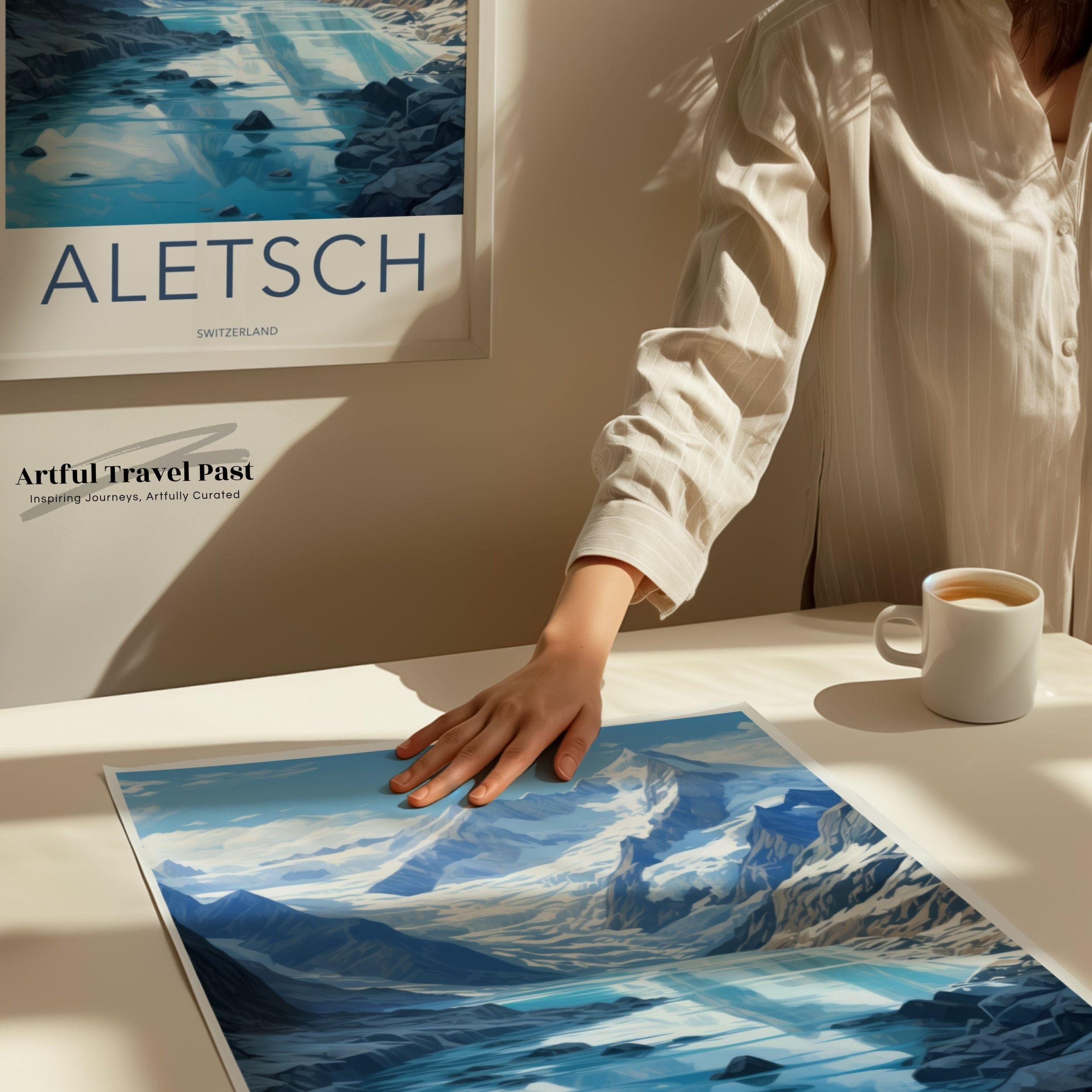 Wall Art Aletsch Glacier Poster | Switzerland Wall Art | Europe Decor