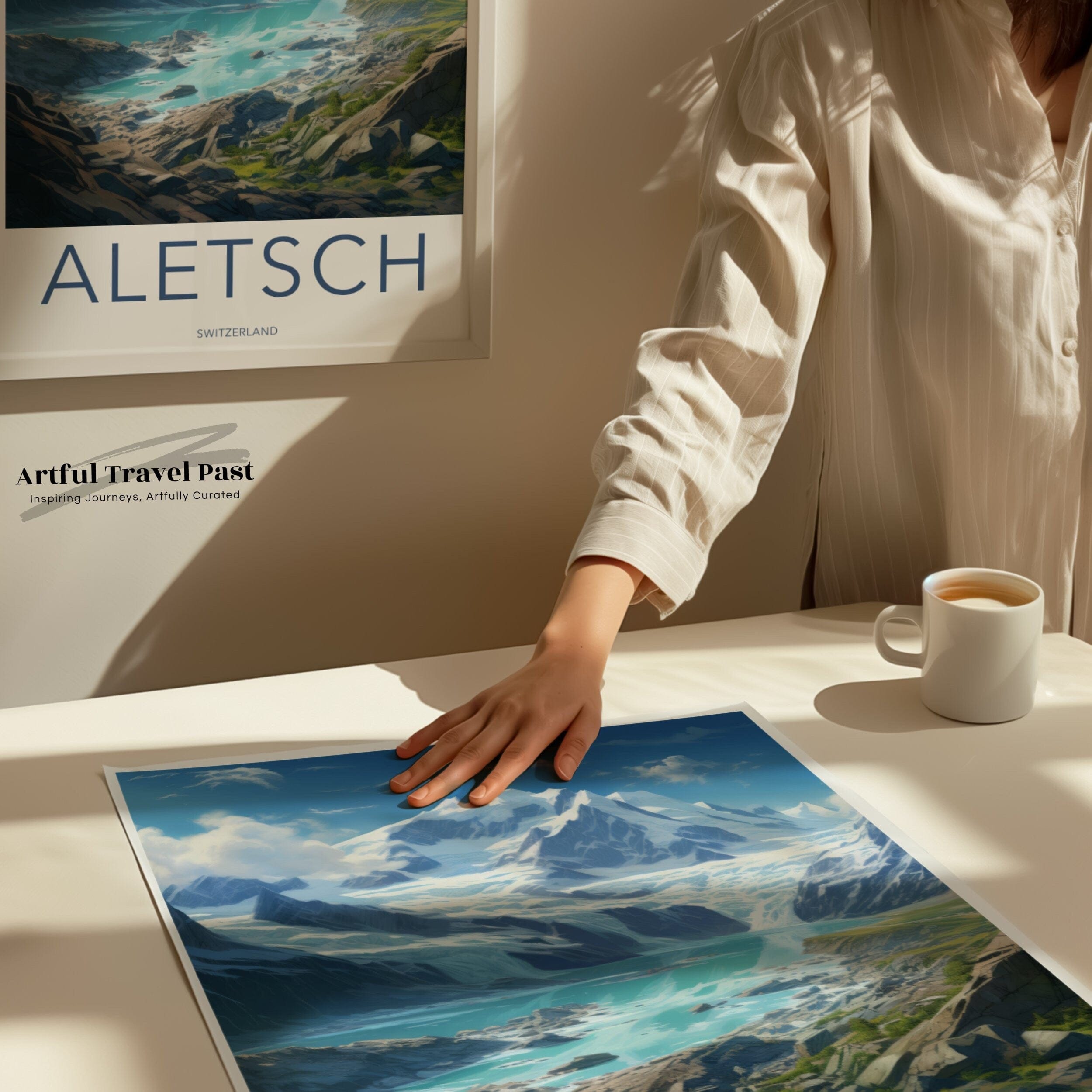 Wall Art Aletsch Glacier Poster | Switzerland Wall Art | Europe Decor