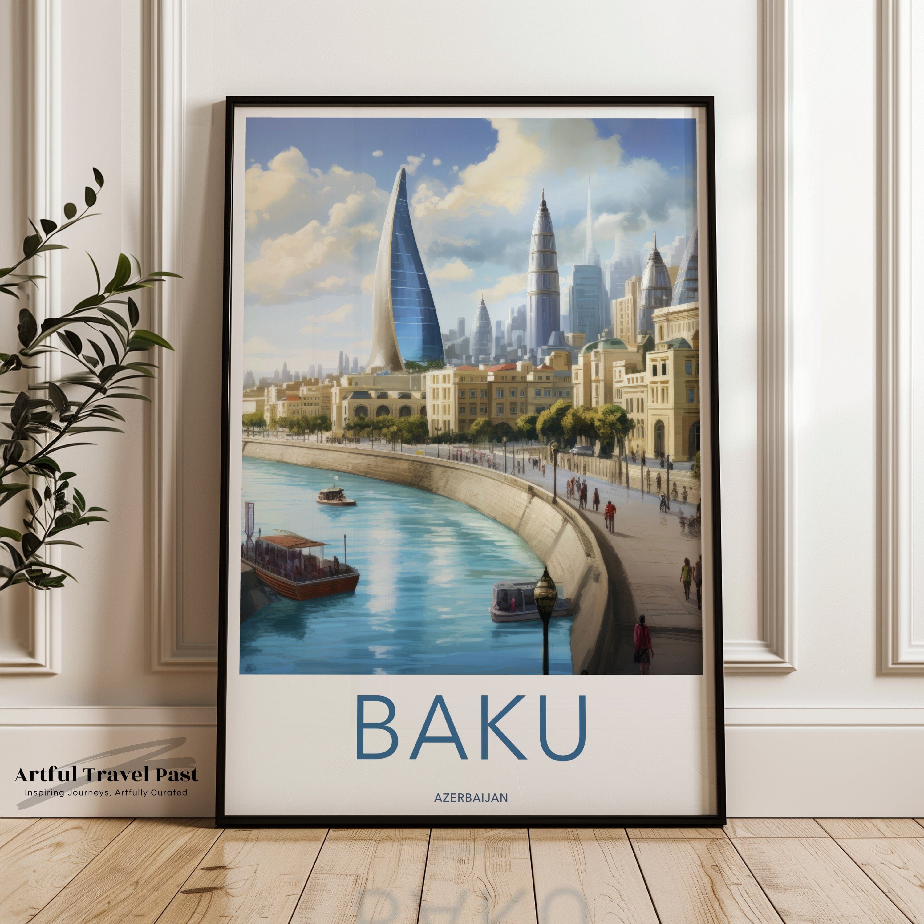 Wall Art Baku Poster | City Skyline | Azerbaijan Wall Art