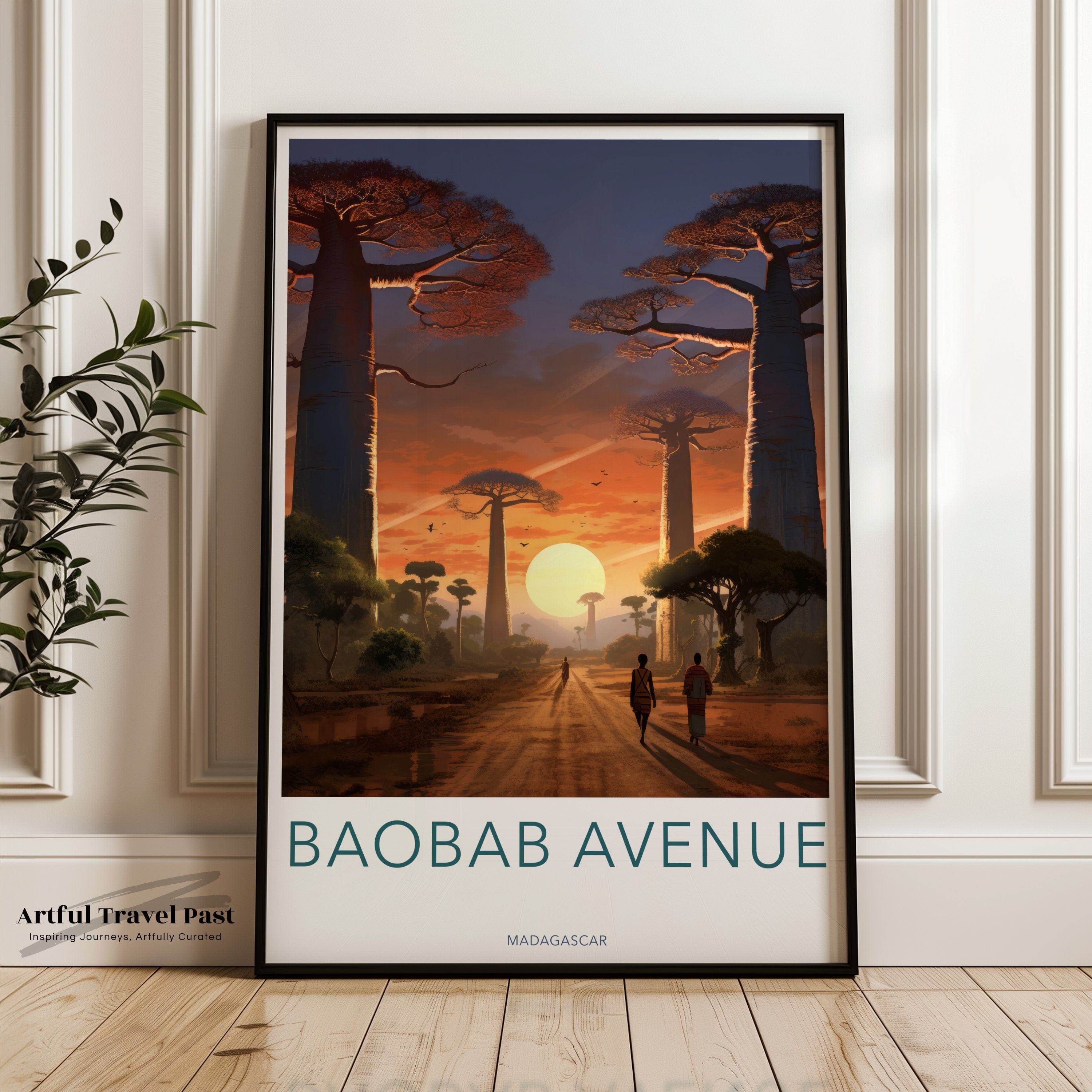 Wall Art Baobabs Poster | Sunset Landscape | Madagascar Wall Art