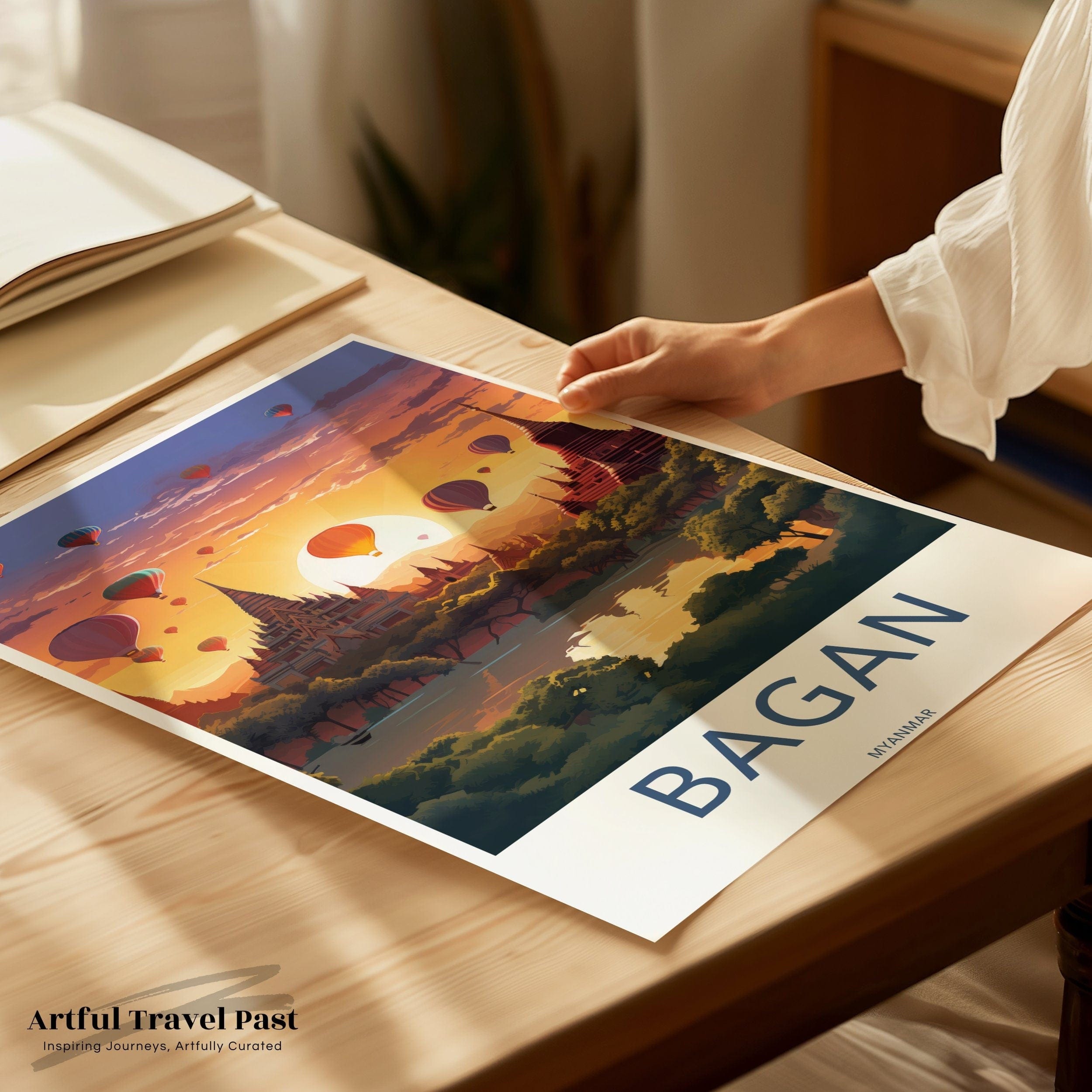 Wall Art Bagan Poster | Myanmar Wall Art | Asia Decor