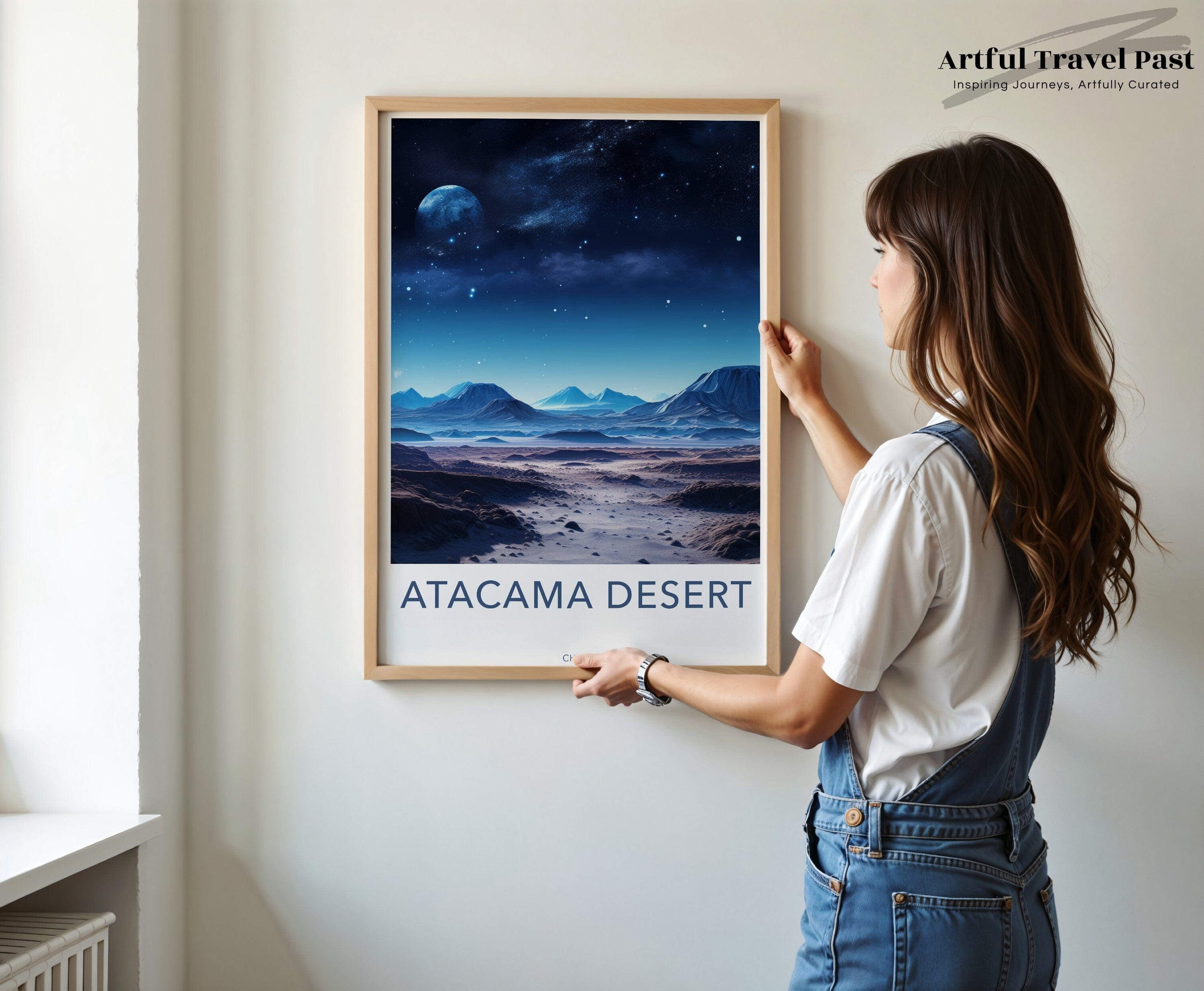 Wall Art Atacama Poster | Moonlit Desert Landscape | Chile Wall Art