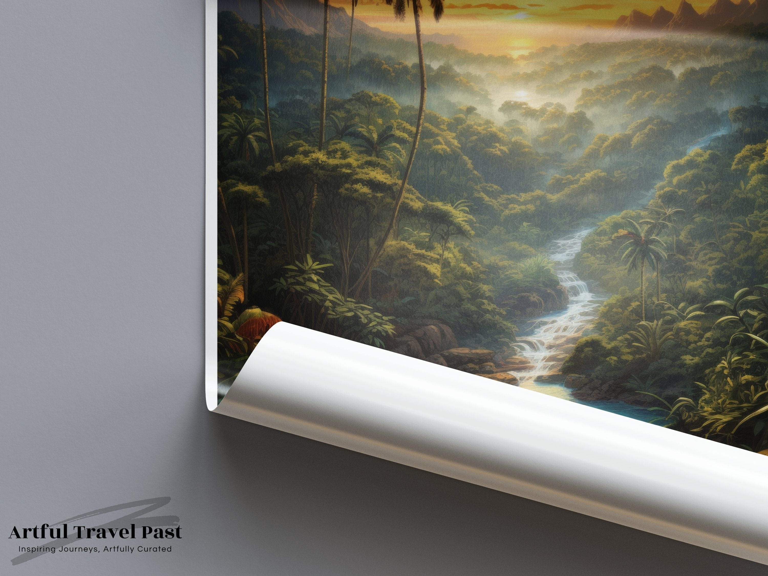 Wall Art Amazon Rainforest Poster | Jungle Sunset | Brazil Wall Art