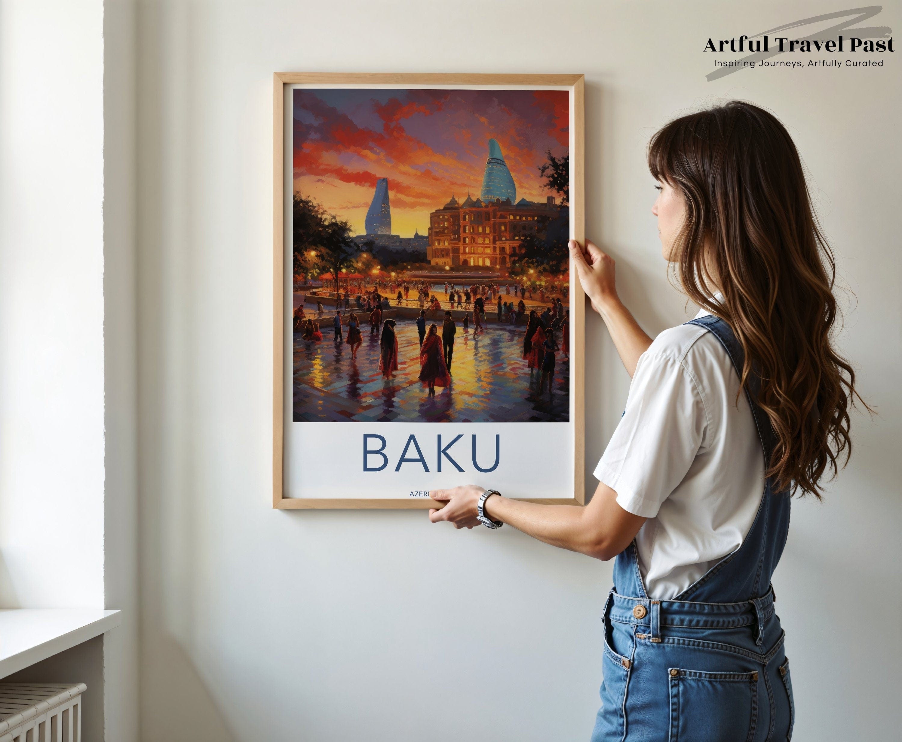 Wall Art Baku Poster | Vibrant City Streets | Azerbaijan Wall Art