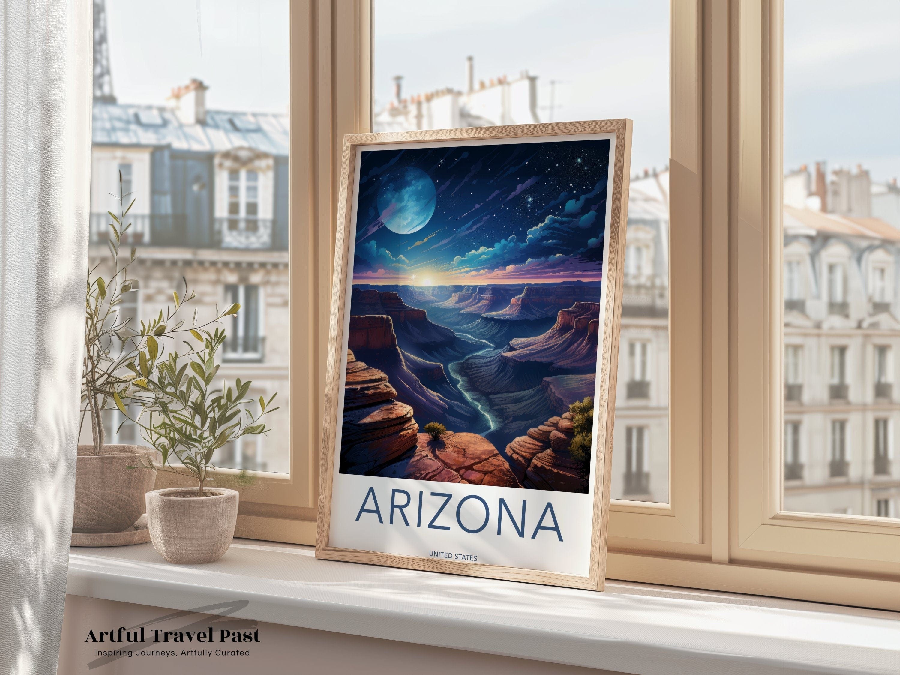 Wall Art Arizona Night Sky Poster | Grand Canyon Art | USA Wall Art