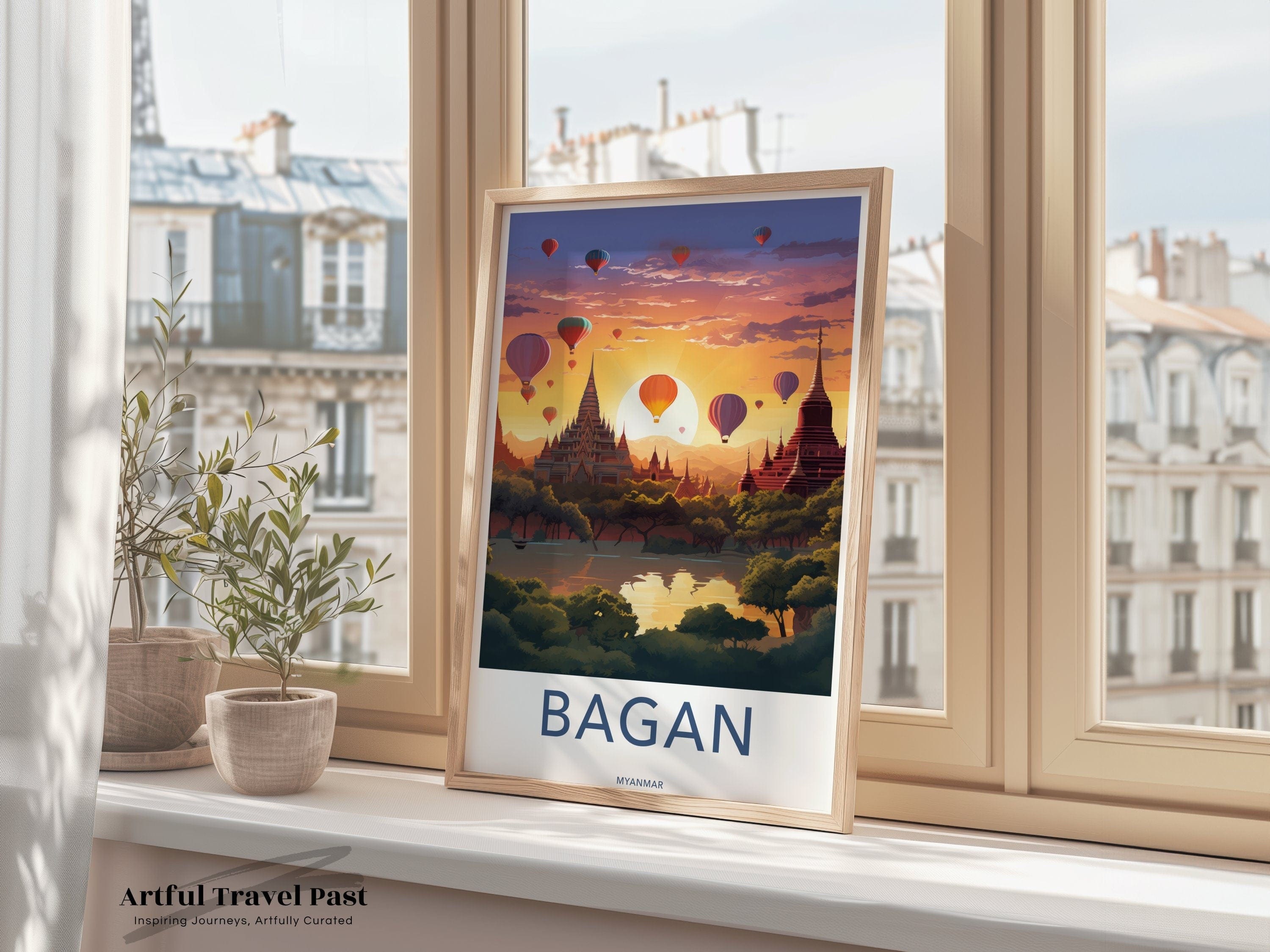 Wall Art Bagan Poster | Myanmar Wall Art | Asia Decor