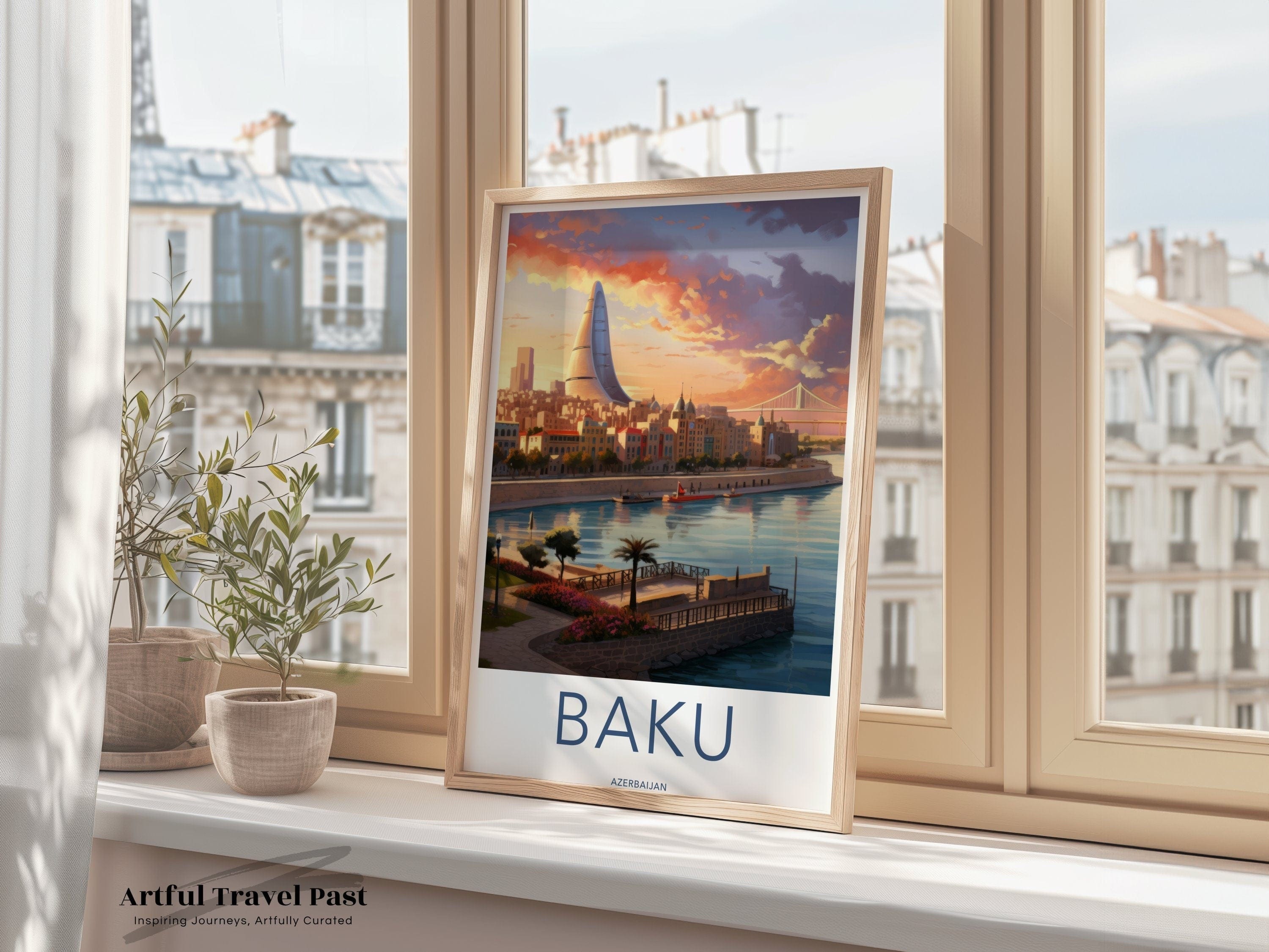 Wall Art Baku Poster | Azerbaijan Wall Art | Middle East Decor