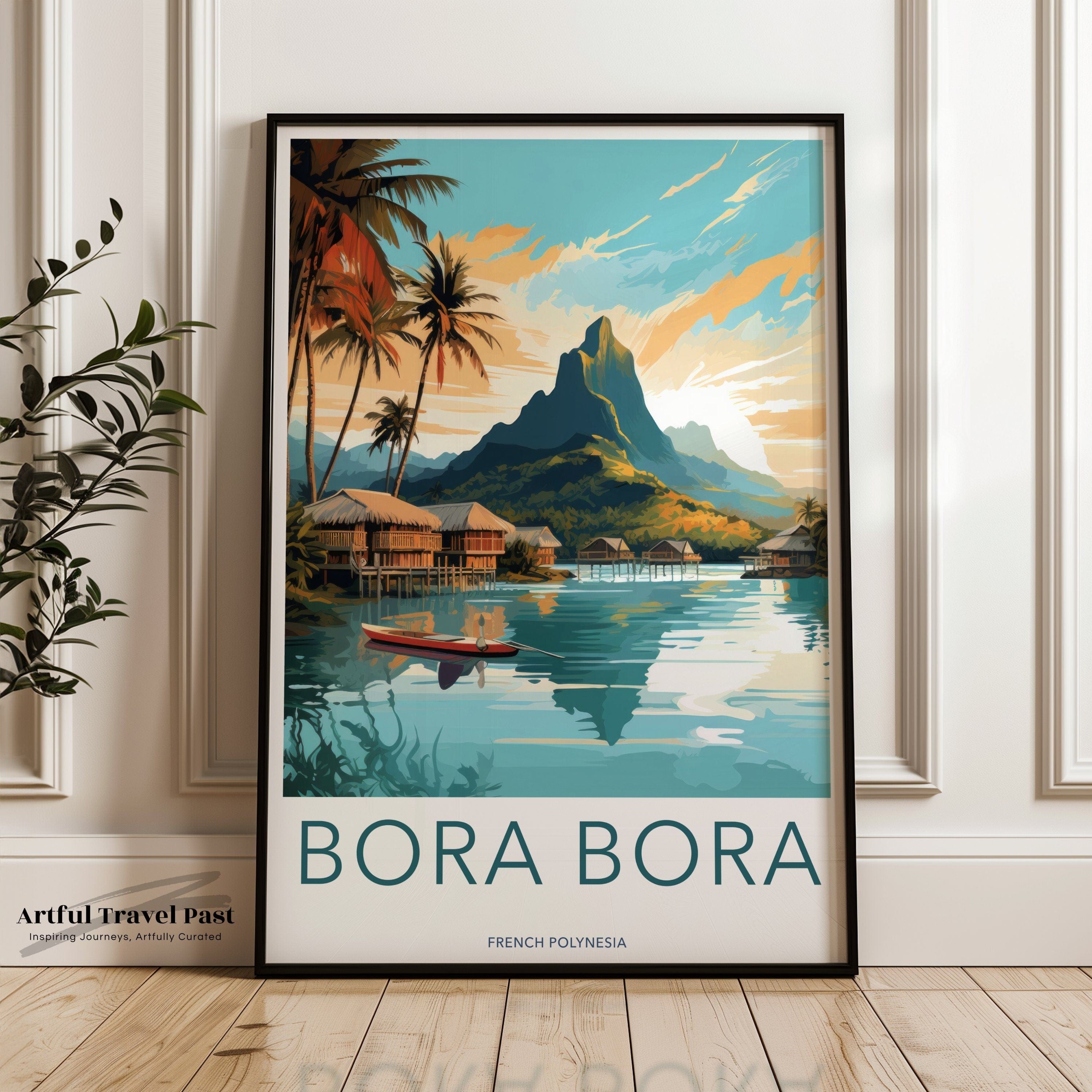 Wall Art Bora Bora Poster | French Polynesia Wall Art | South Pacific Decor