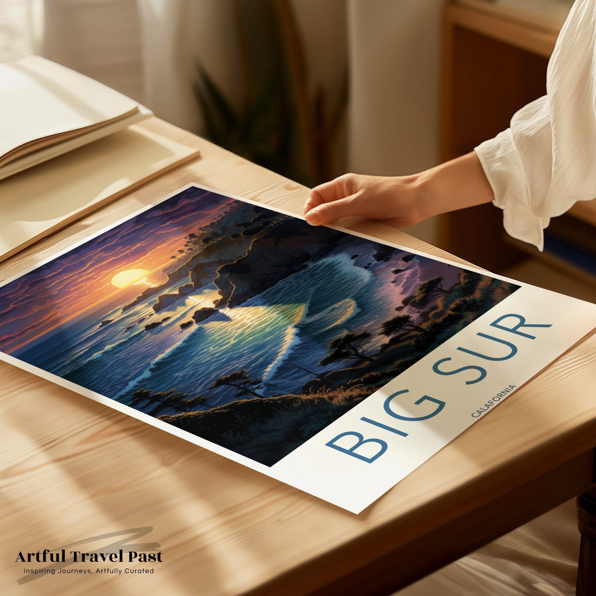 Wall Art Big Sur Poster | Californian Sunset Wall Art | USA Decor