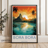 Wall Art Bora Bora Poster | Tropical Sunset | French Polynesia Wall Art