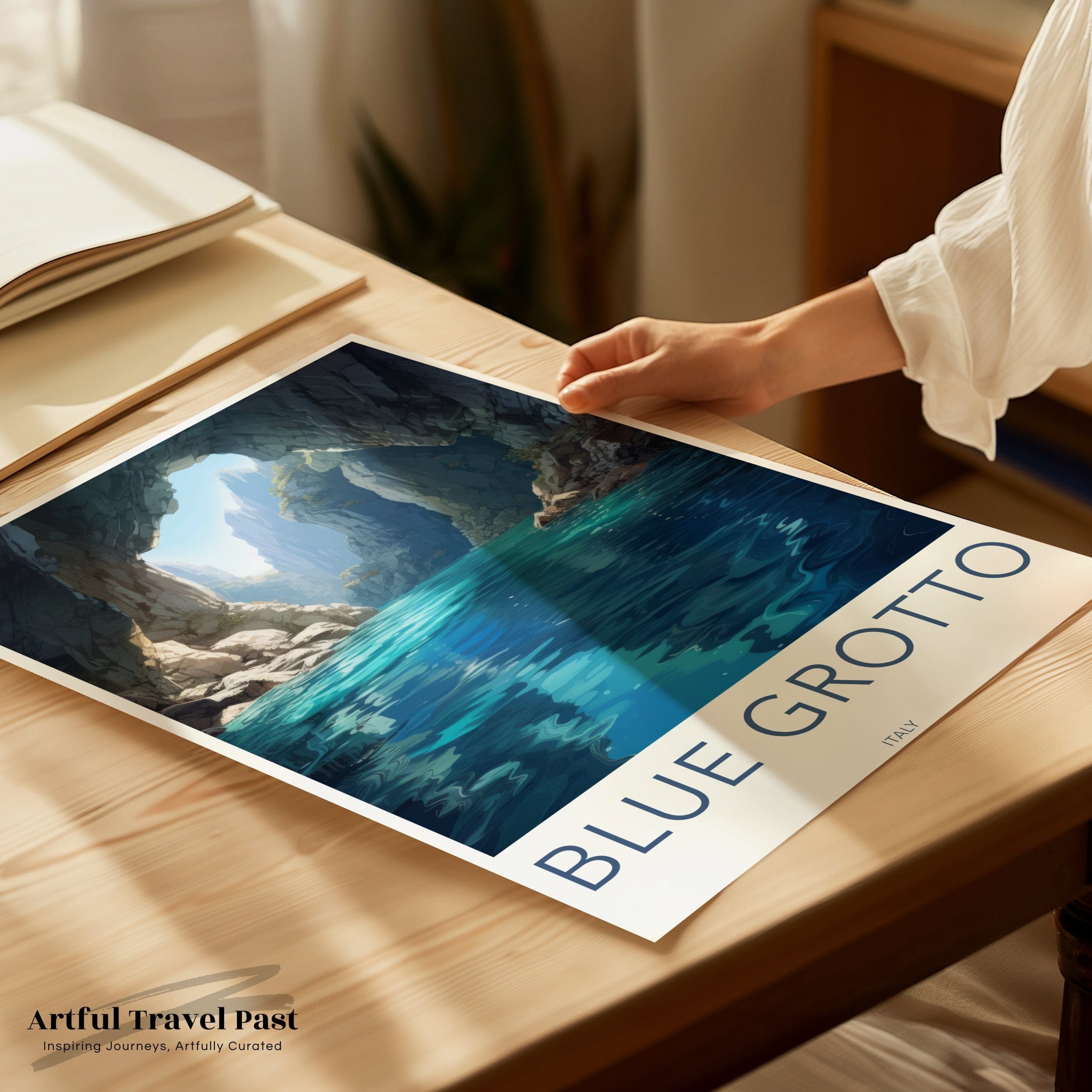 Wall Art Blue Grotto Poster | Italy Wall Art | Europe Decor