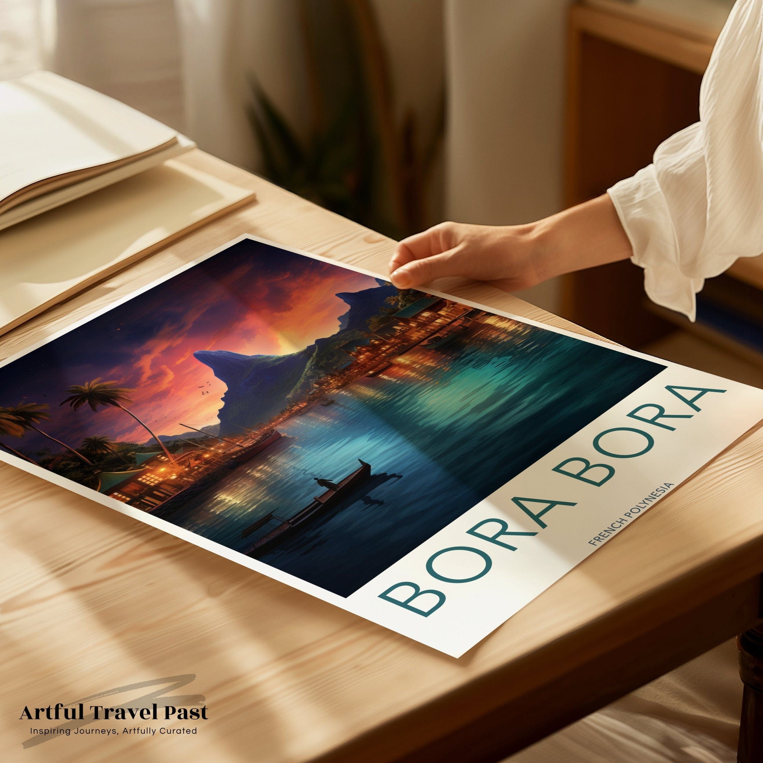 Wall Art Bora Bora Poster | Tropical Twilight | French Polynesia Art