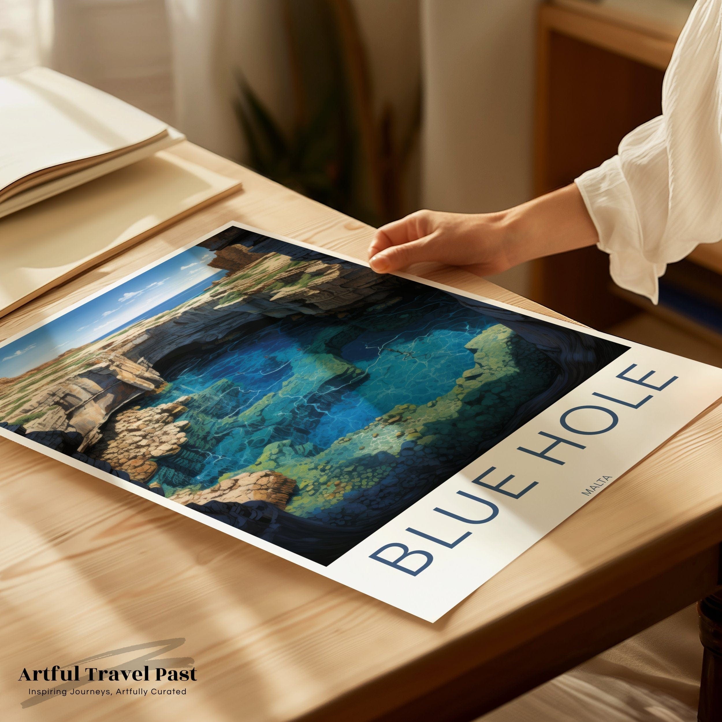 Wall Art Blue Hole Poster | Dwejra Cave | Malta Wall Art