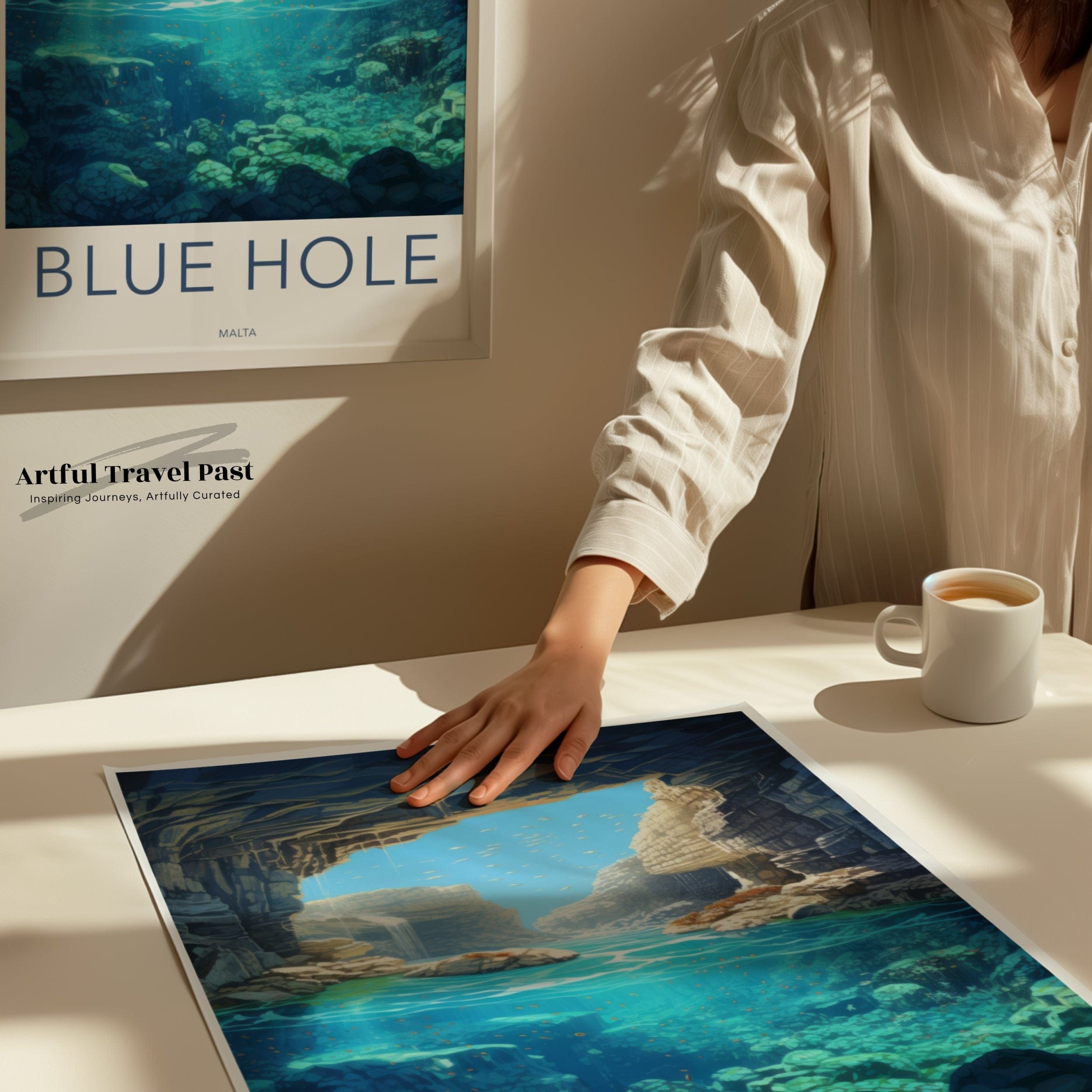 Wall Art Blue Hole Poster | Malta Wall Art | Europe Decor