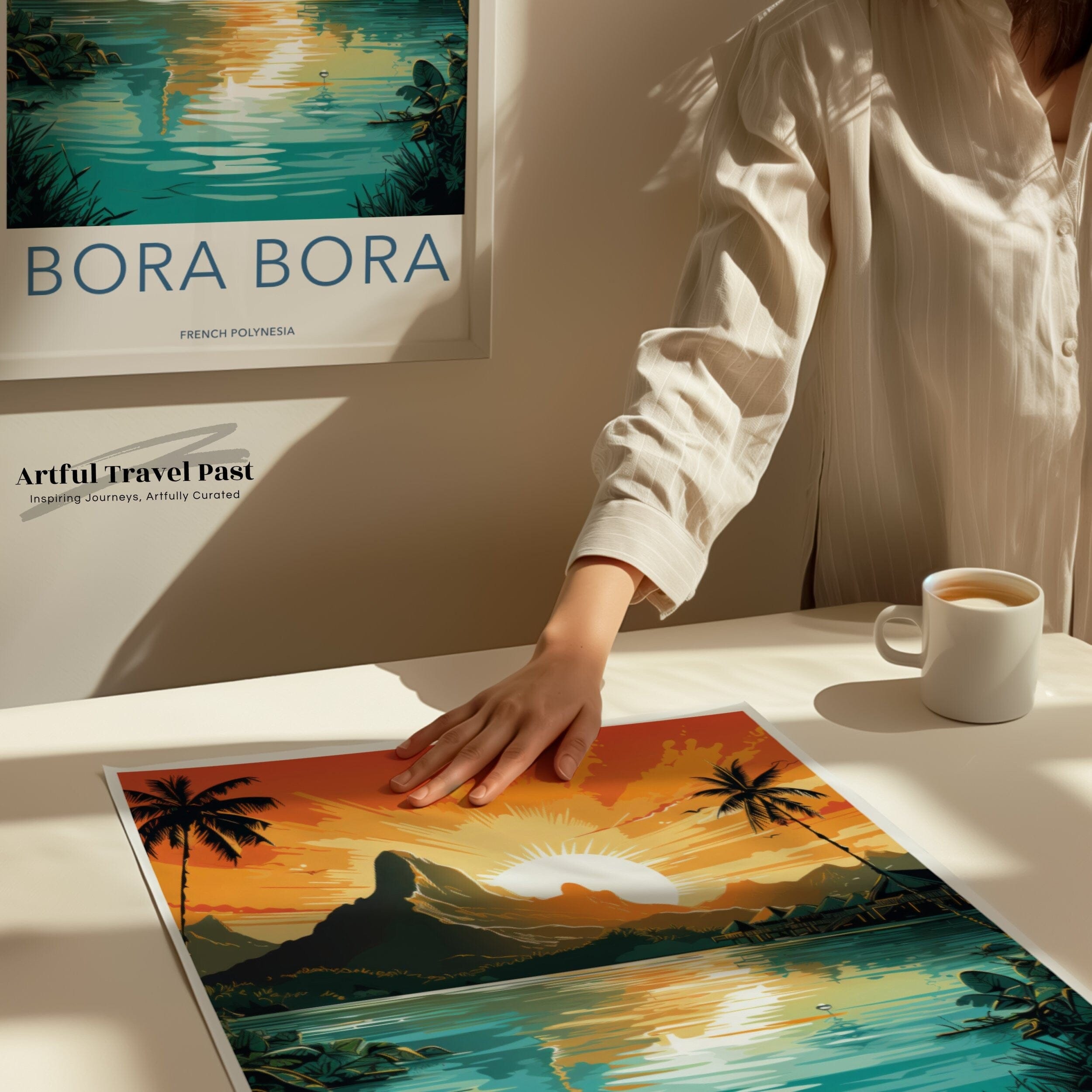 Wall Art Bora Bora Poster | Tropical Sunset | French Polynesia Wall Art