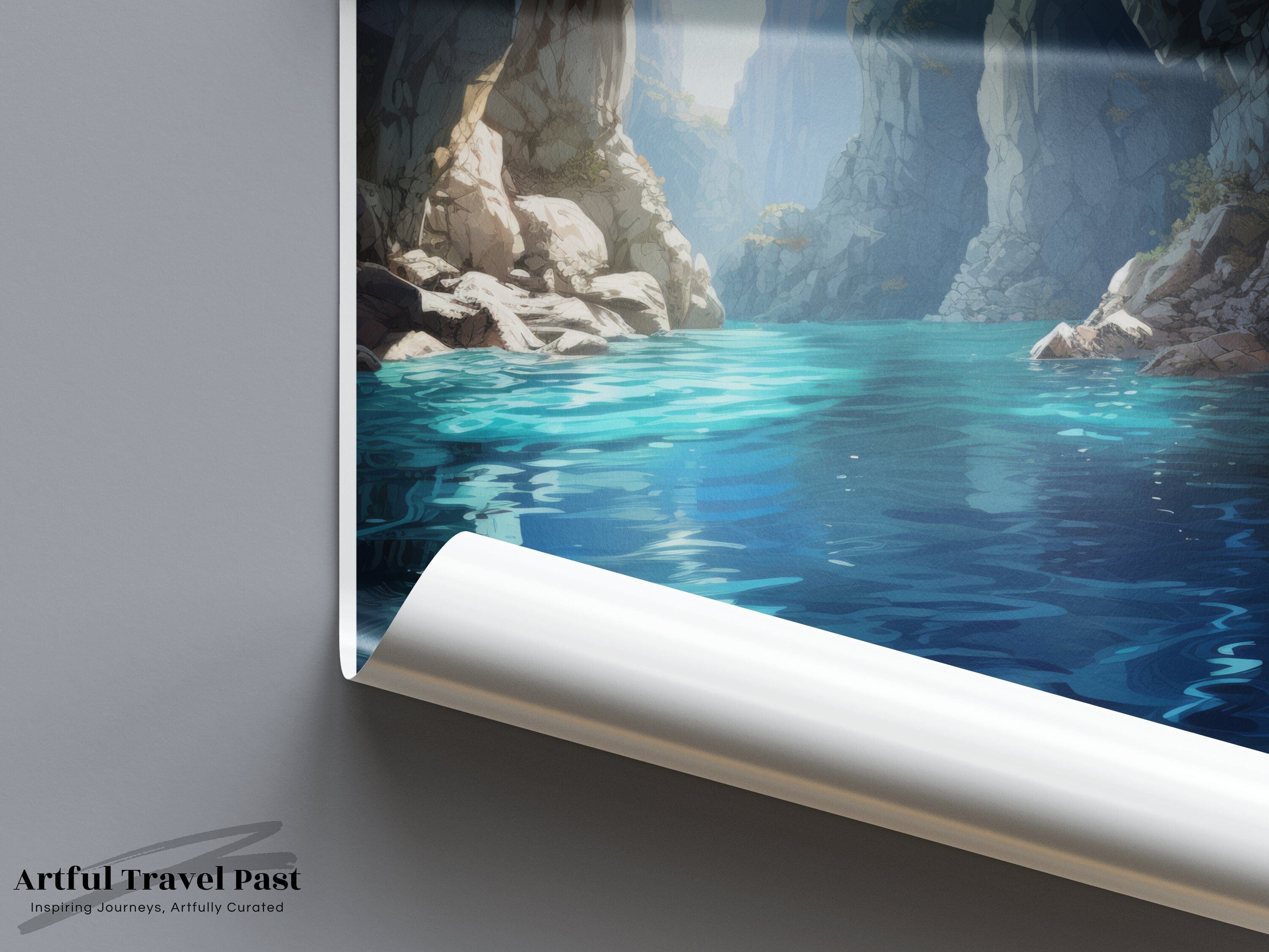 Wall Art Blue Grotto Poster | Italy Wall Art | Europe Decor