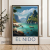 El Nido Philippines Wall Art, Travel Poster Print, Tropical Beach Decor, Mountain Scenery, Coastal Artwork, Beach Lovers Gift