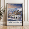 Faraya Mzaar Winter Resort Wall Art, Lebanon Ski Resort Poster, Snowy Mountains Print, Winter Landscape Artwork for Home Decor