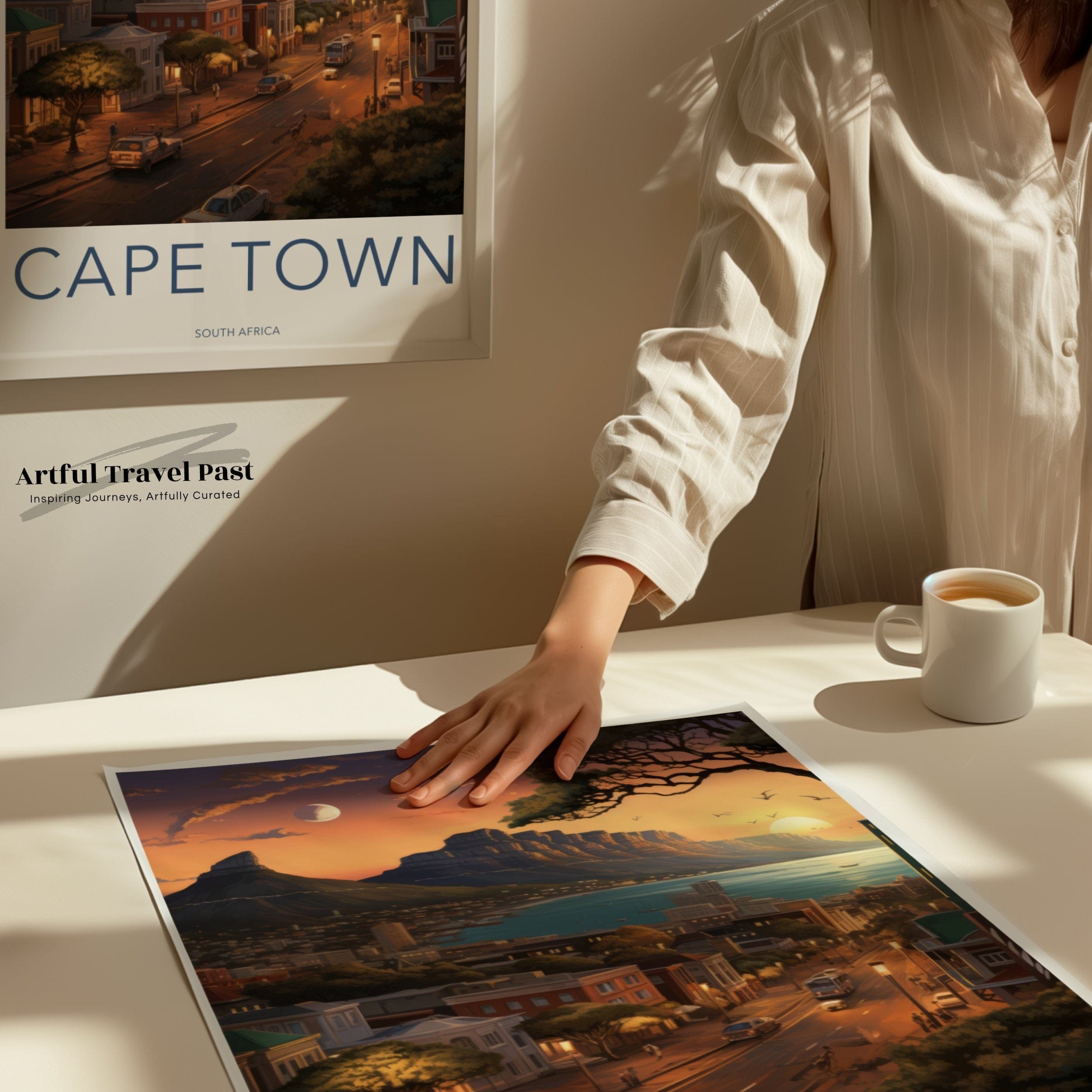 Wall Art Cape Town Poster | Mountain Sunset | South Africa Wall Art