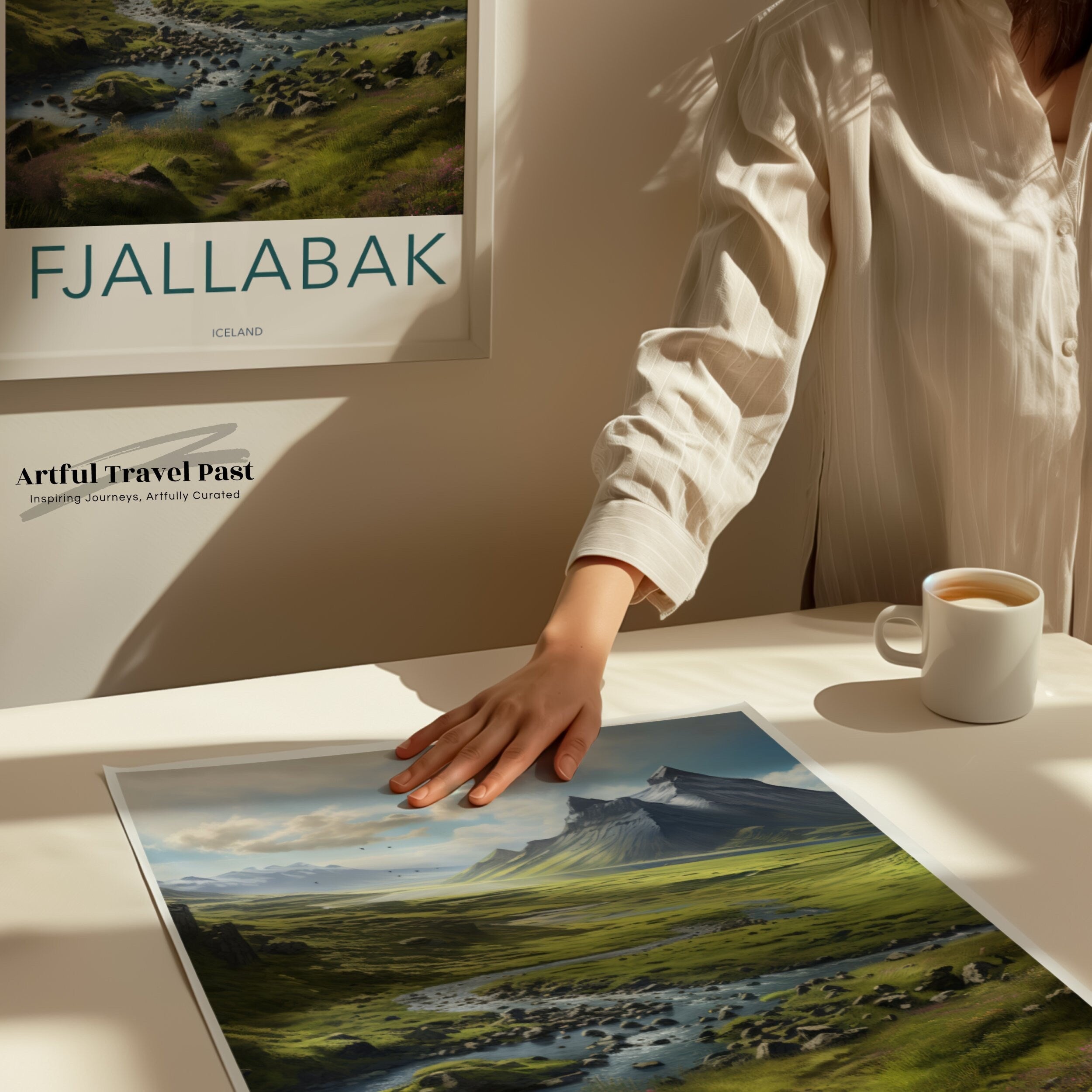 Iceland Mountain Landscape Wall Art, Nordic Nature Decor, Scenic Fjallabak Print, Modern Home Office Decoration