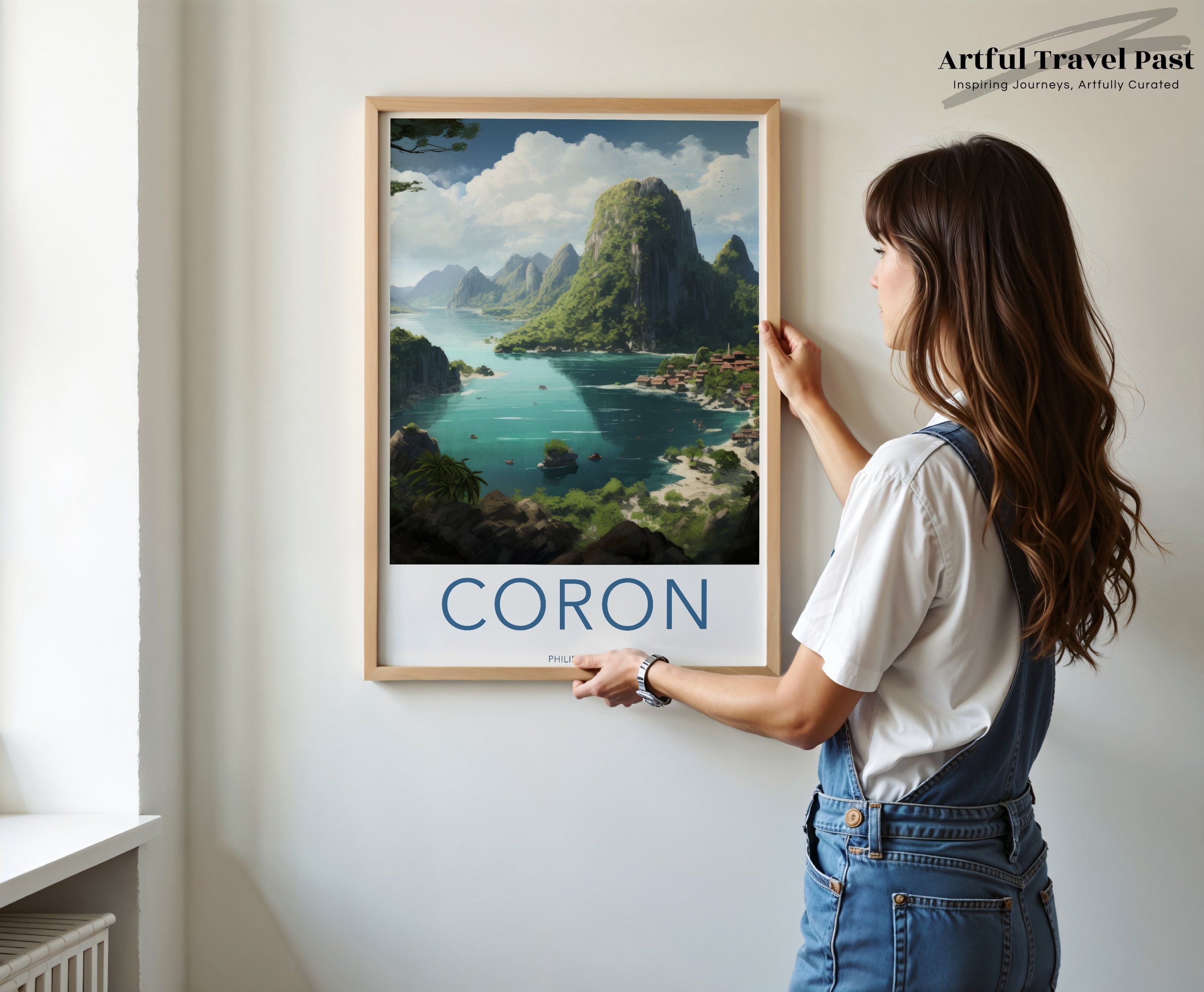 Coron Philippines Tropical Paradise Landscape Poster, Scenic Island Wall Art, Travel Destination Print, Coastal Decor