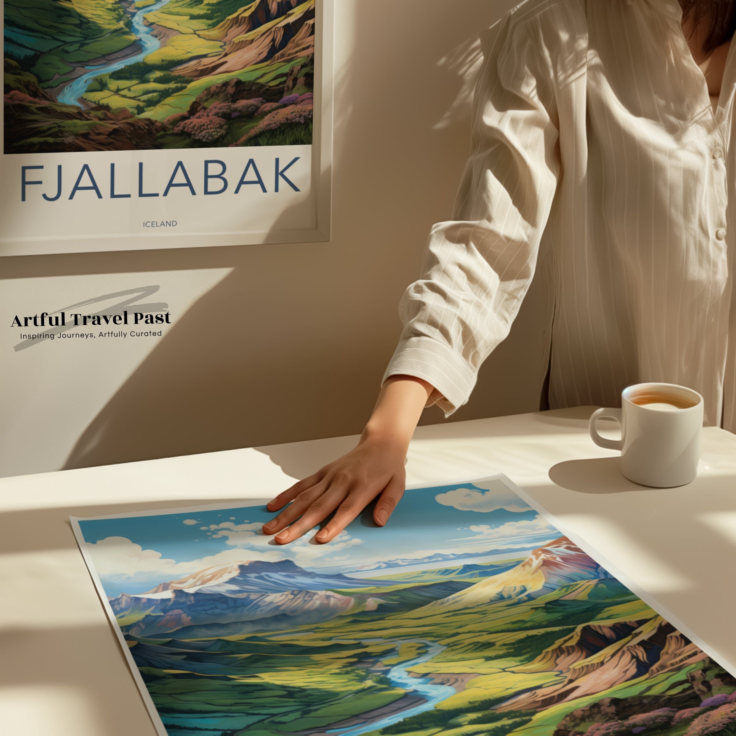 Majestic Icelandic Mountain Landscape Wall Art Print, Fjallabak Scenic View Poster, Nature Artwork for Home Decor, Vibrant Wall Art