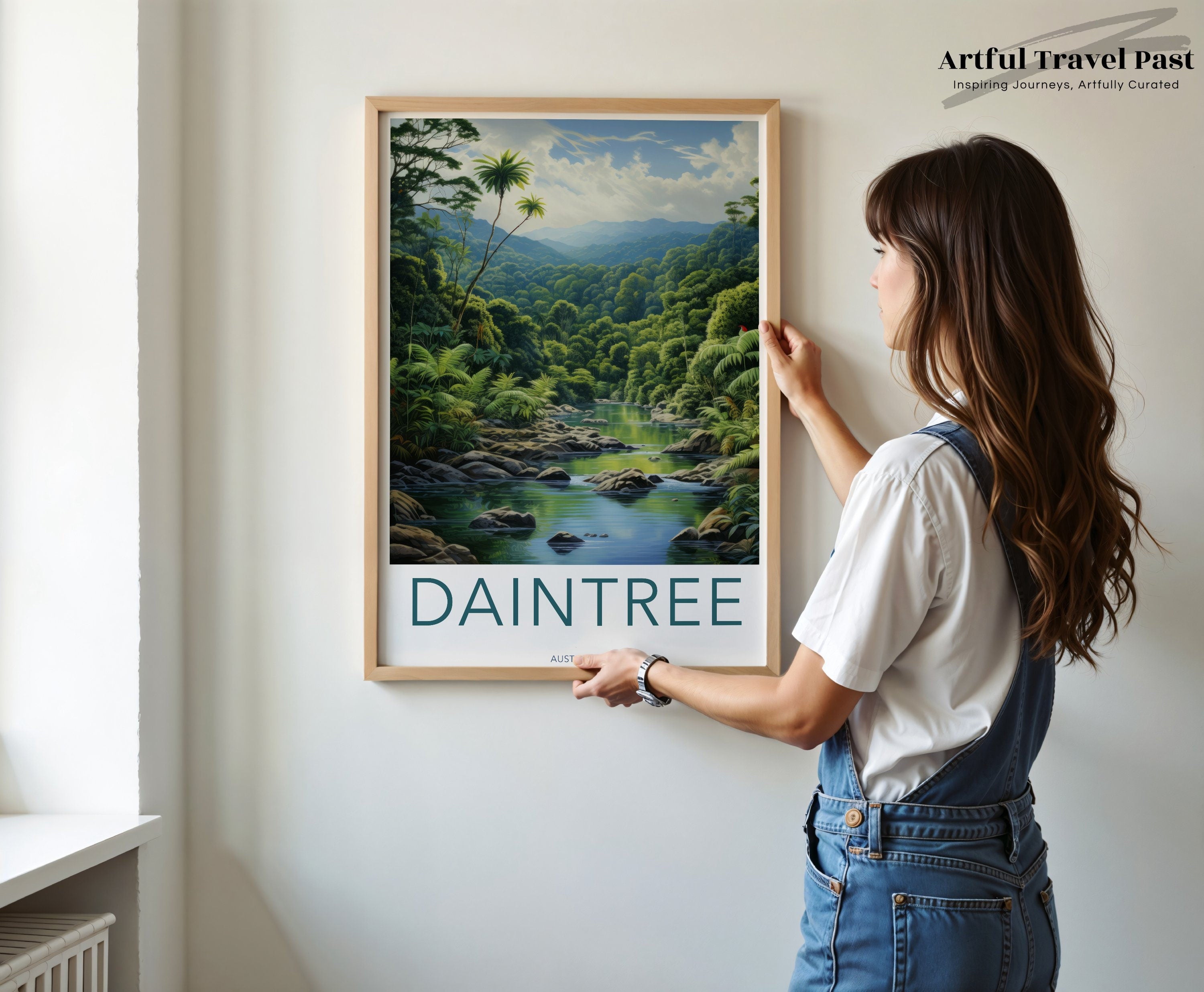 Daintree Wall Art Print, Nature Landscape Poster, Tropical Forest Artwork, Scenic River View, Australia Travel Decor