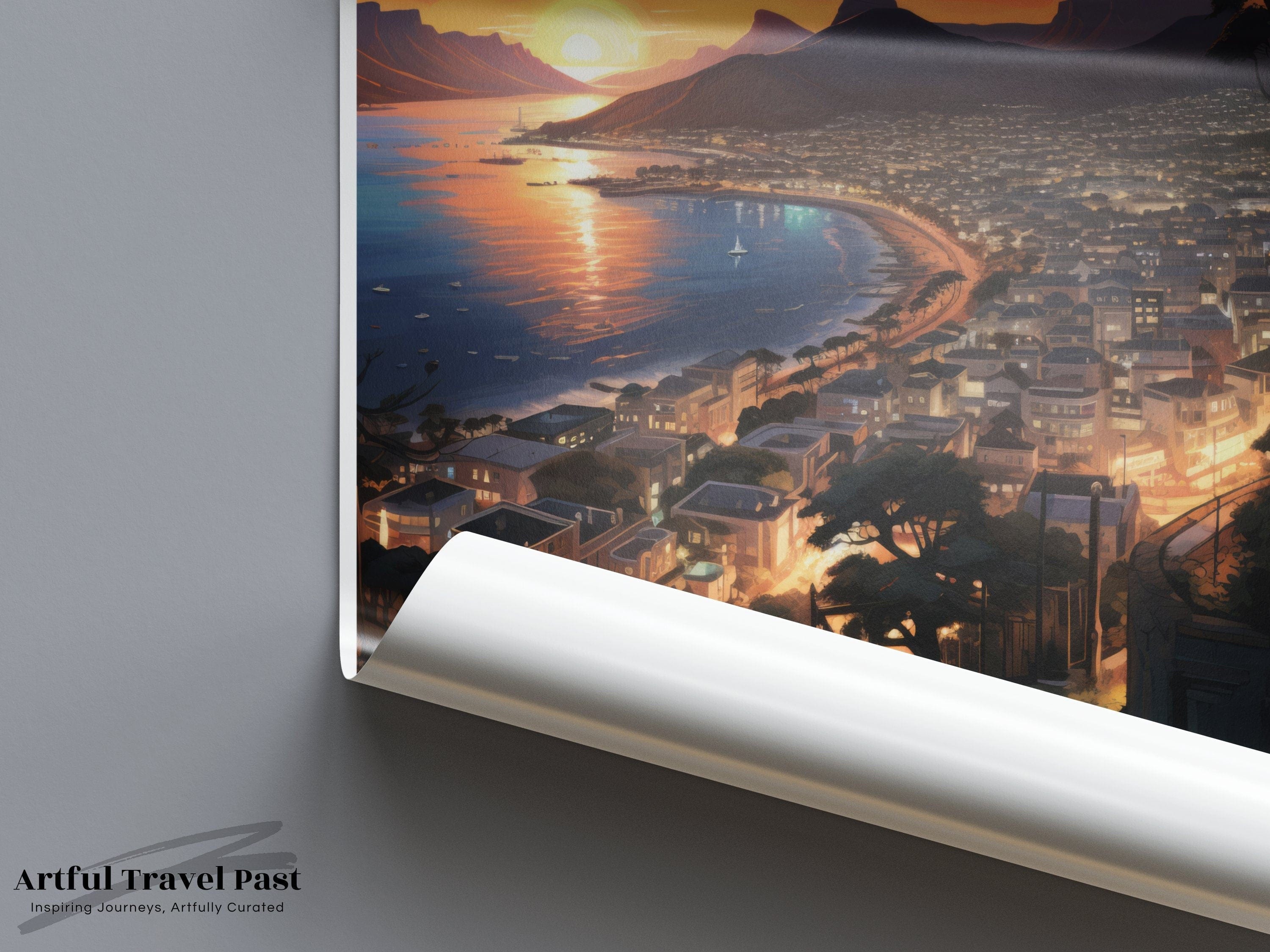 Wall Art Cape Town Poster | African Sunset | South Africa Wall Art