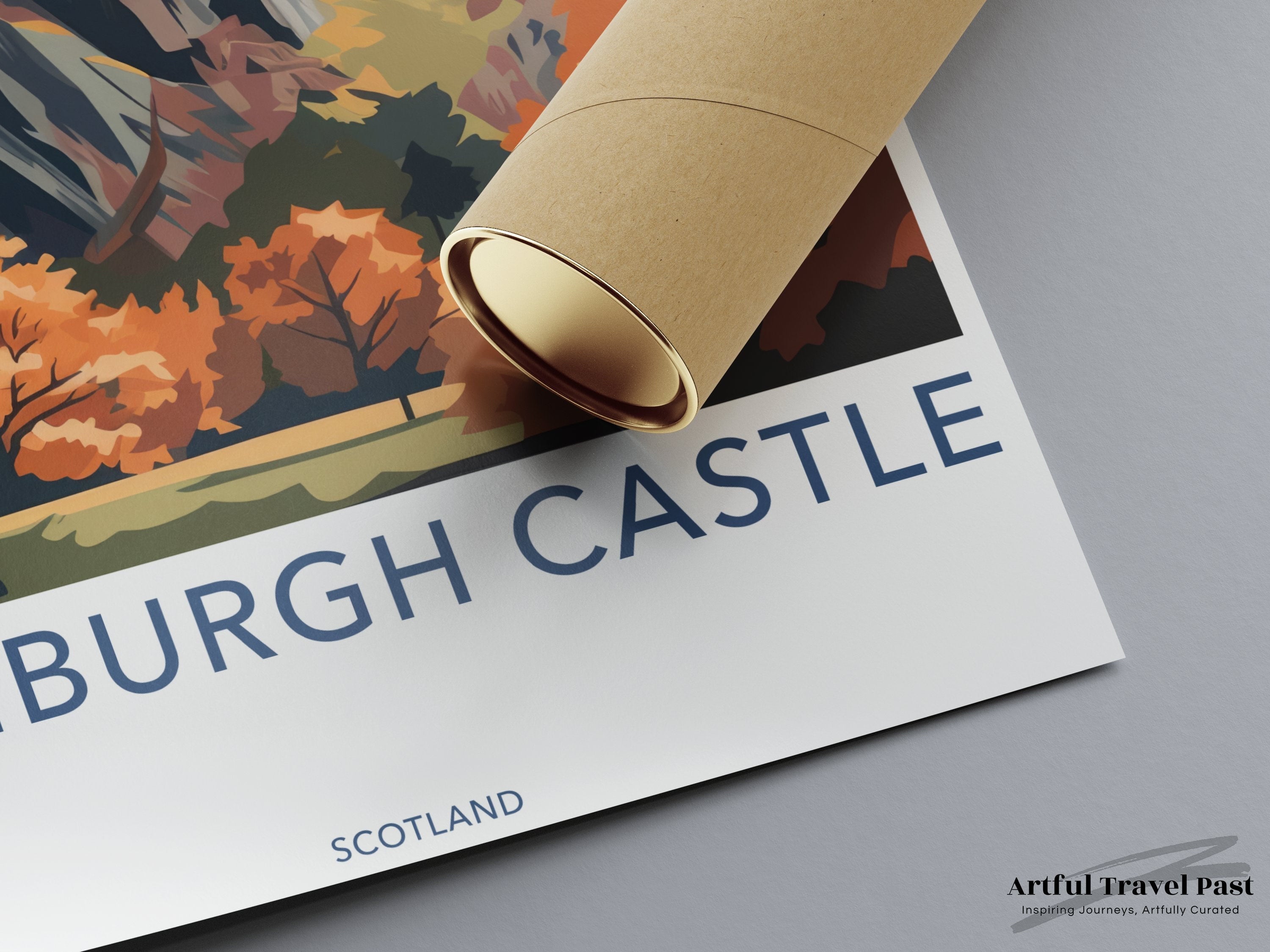 Edinburgh Castle Wall Art, Scotland Landscape Print, Historic Fortress Decor, Autumn Scenery Artwork, Travel Poster