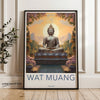 Wat Muang Thailand Buddhist Temple Wall Art Print, Asian Zen Meditation Decor, Serene Buddha Poster, Tranquil Spiritual Artwork