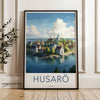 Husaro Sweden Coastal Village Print, Scandinavian Landscape Wall Art, Nordic Seaside Decor, Swedish Island Poster, Art Print