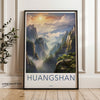 Huangshan China Wall Art Print, Scenic Nature Landscape, Mountain View Home Decor, Artistic Travel Poster, Living Room Artwork