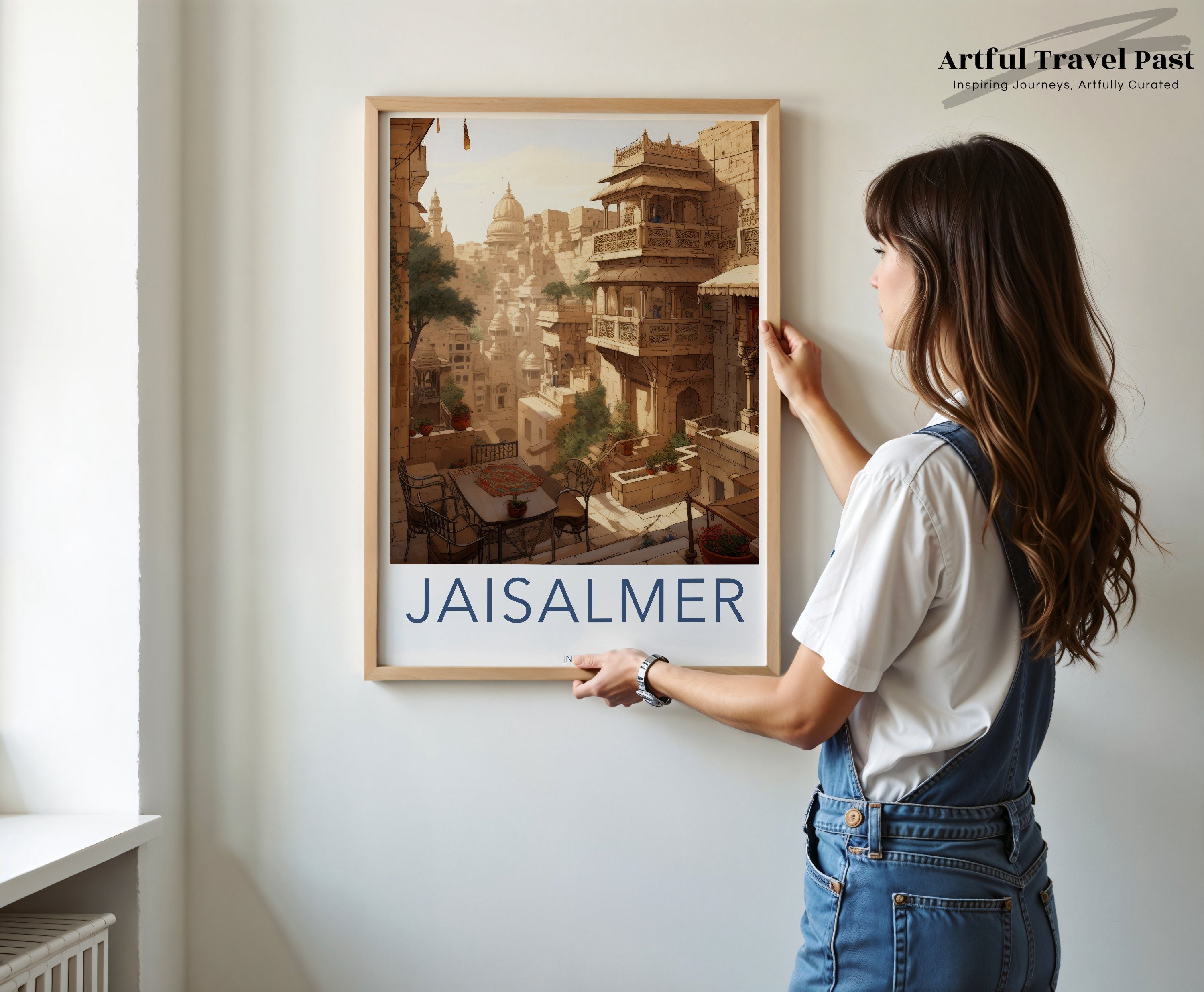 Jaisalmer Wall Art Print, Architectural Indian Cityscape Decor, Exotic India Travel Poster, Home Office Wall Decoration