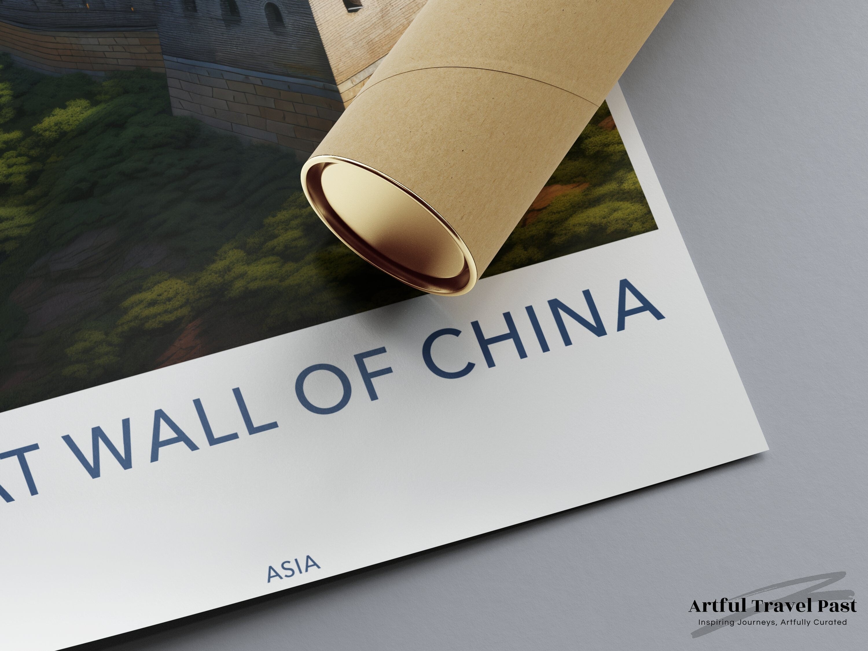 Great Wall of China wall art, Asian landscape print, historical architecture decor, travel landmark artwork, scenic poster