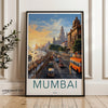 Mumbai Cityscape Wall Art Print, Sunset Urban Landscape Poster, India Street View, City Wall Decor, Travel Home Decor