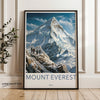 Mount Everest Wall Art Print, Mountain Climbing Home Decor, Snow-Capped Peak Artwork, Adventure Landscape Poster for Room