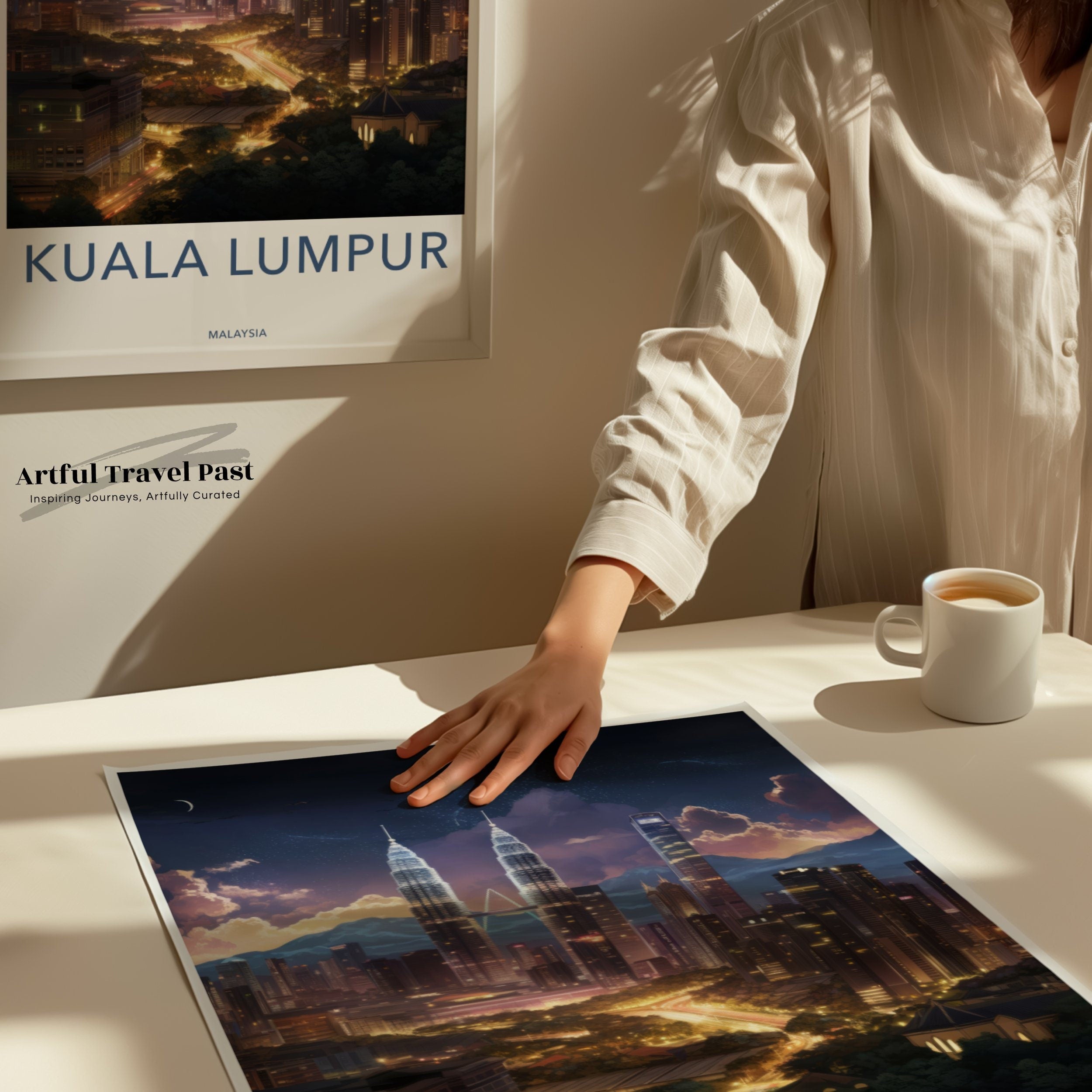 Kuala Lumpur Malaysia Skyline Art, Cityscape Print, Modern Wall Decor, Night City Art, Downtown Kuala Lumpur Artwork