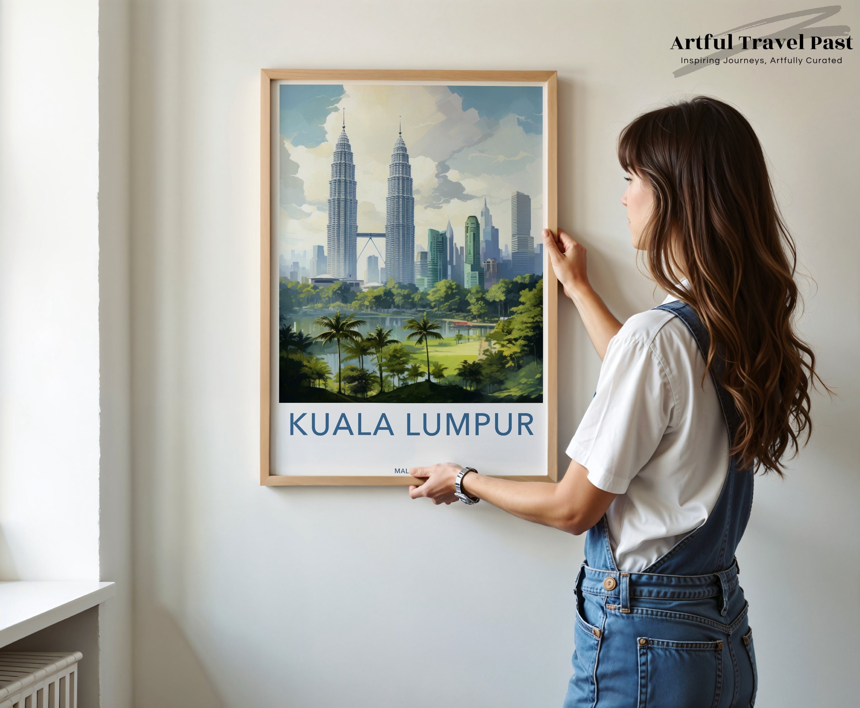 Kuala Lumpur city skyline poster, Malaysian landmarks art print, Kuala Lumpur travel decor, cityscape wall art, Malaysia print decor