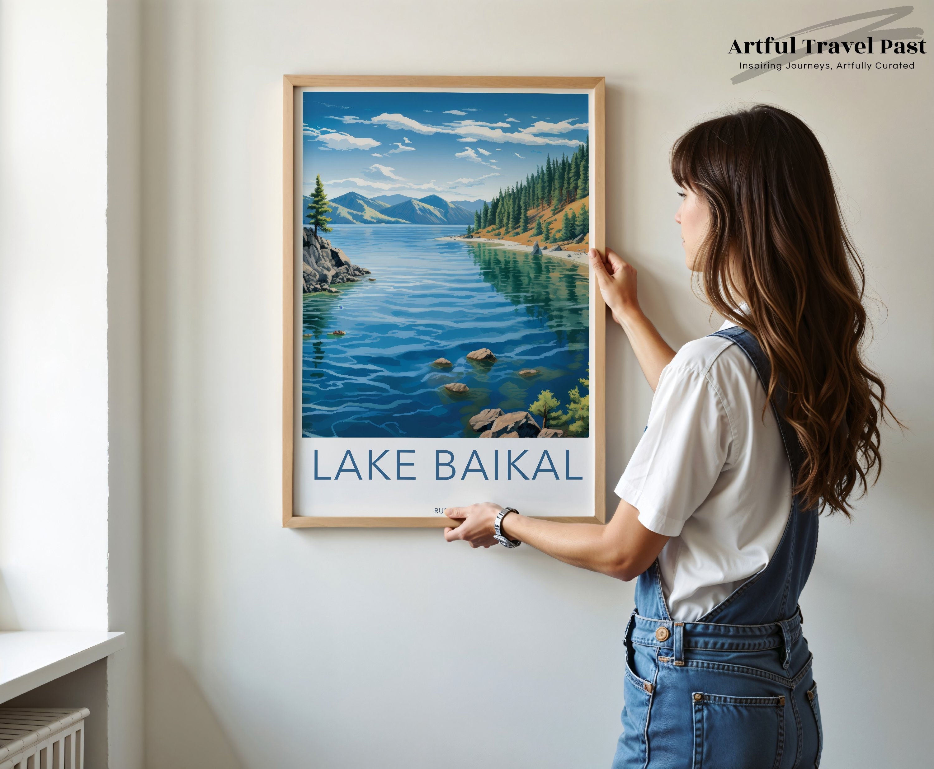 Scenic Lake Baikal Wall Art, Nature Poster, Landscape Print, Coastal Art, Russia Travel Decor, Lake View Artwork for Home Decor