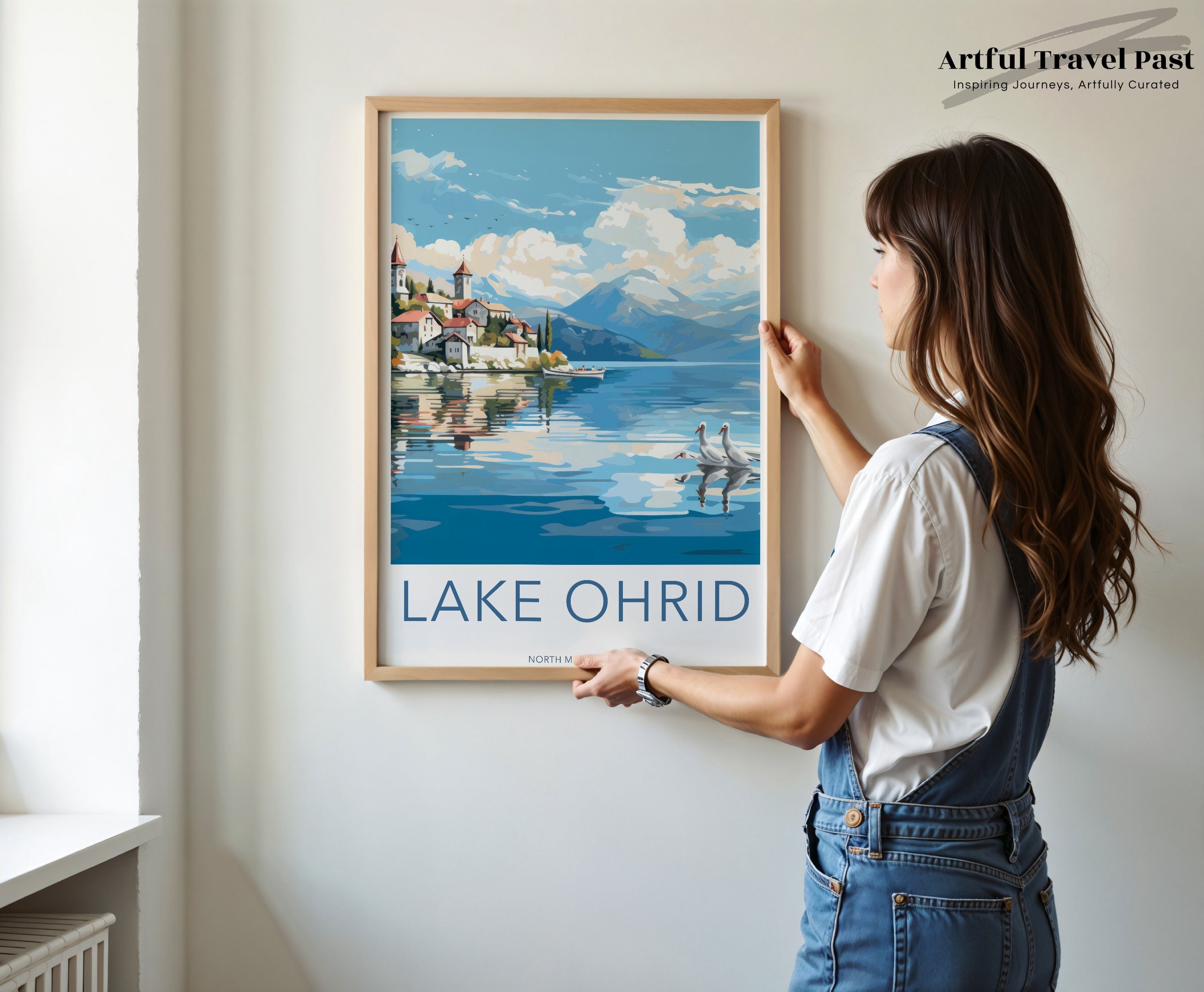 Lake Ohrid North Macedonia Wall Art, Scenic Lake Print, Serene Waters Artwork, European Landscape Poster, Beautiful Nature Decor