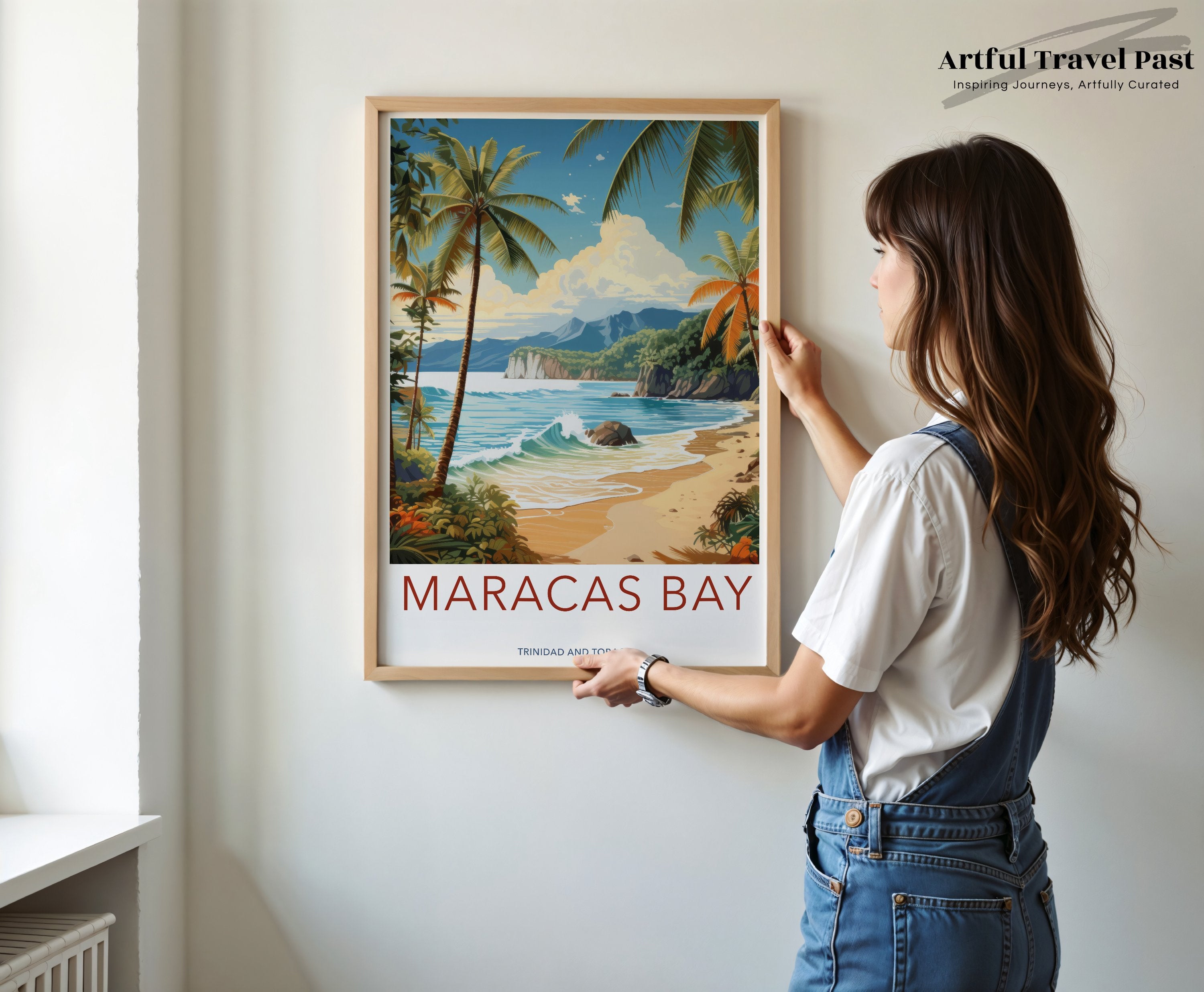 Maracas Bay Trinidad and Tobago Wall Art Print, Tropical Beach Scene Poster, Caribbean Coastline Decor, Ocean Landscape Artwork