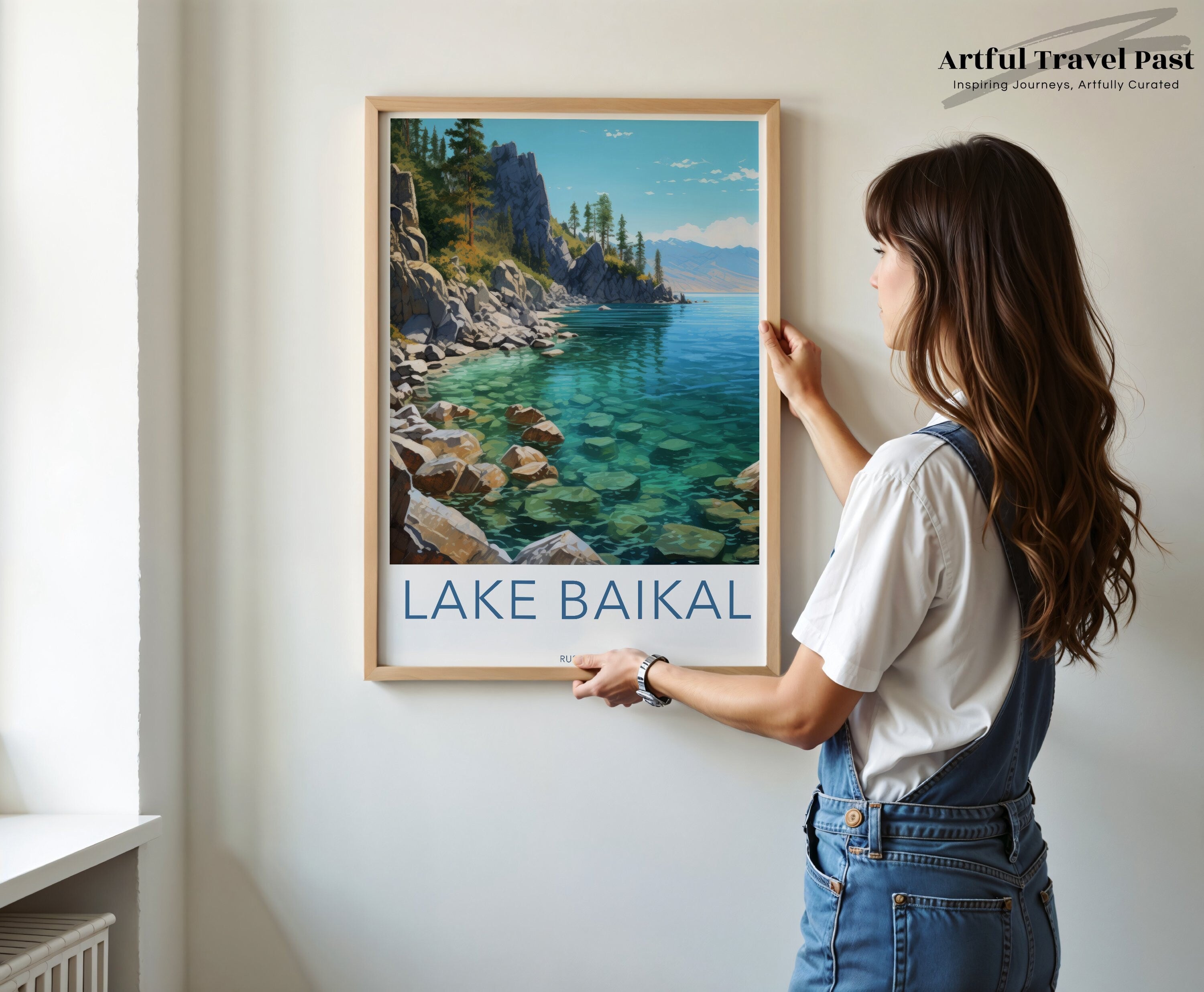 Lake Baikal Wall Art, Scenic Nature Poster, Mountain Lake Artwork, Landscape Print, Lake Baikal Decor, Travel Destination Print