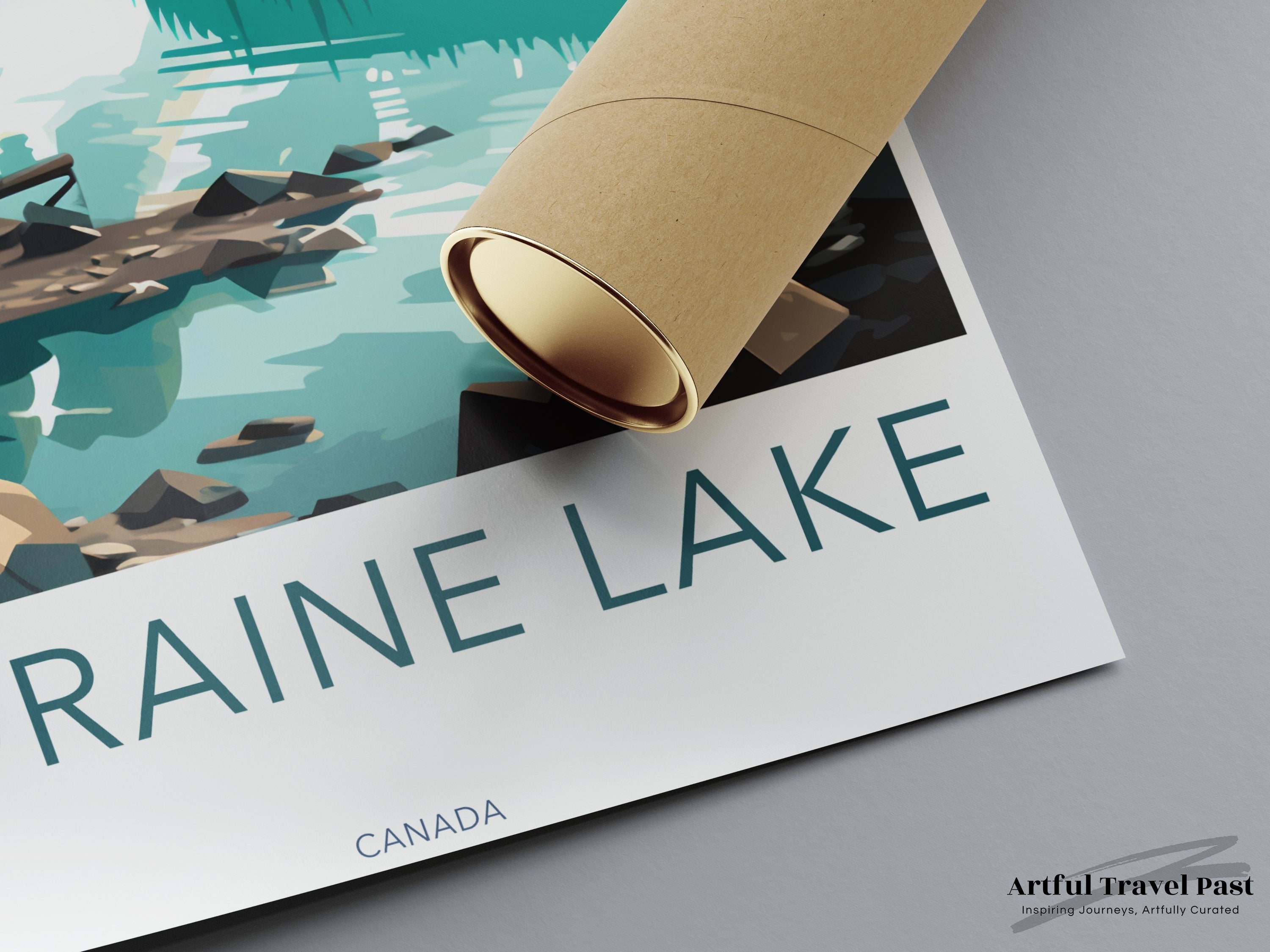 Moraine Lake Wall Art, Canada Landscape Poster, Mountain Print, Nature Artwork, Scenic View Decor, Wilderness Illustration, Lake Print