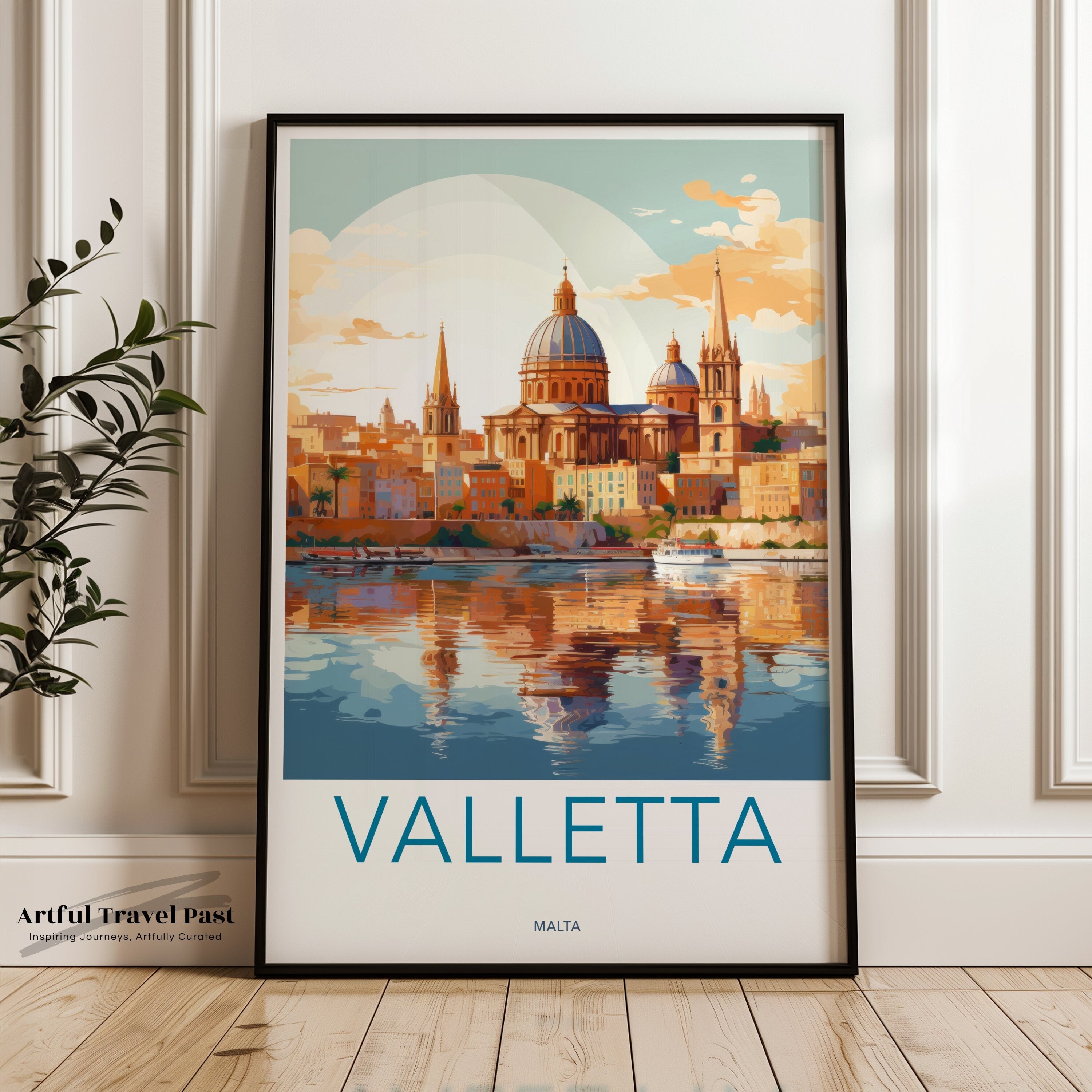 Valletta Malta Cityscape Wall Art Print, Mediterranean Architecture Decor, Travel Poster, European Landmark Art Piece