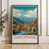 Zakopane Poland Mountain Village Scenery, Travel Poster Wall Art, Scenic Landscape Wall Decor, European Town Artwork