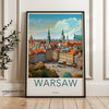 Warsaw Cityscape Wall Art Print, European Architecture Poster, Urban Landscape Home Decor, Poland Travel Souvenir