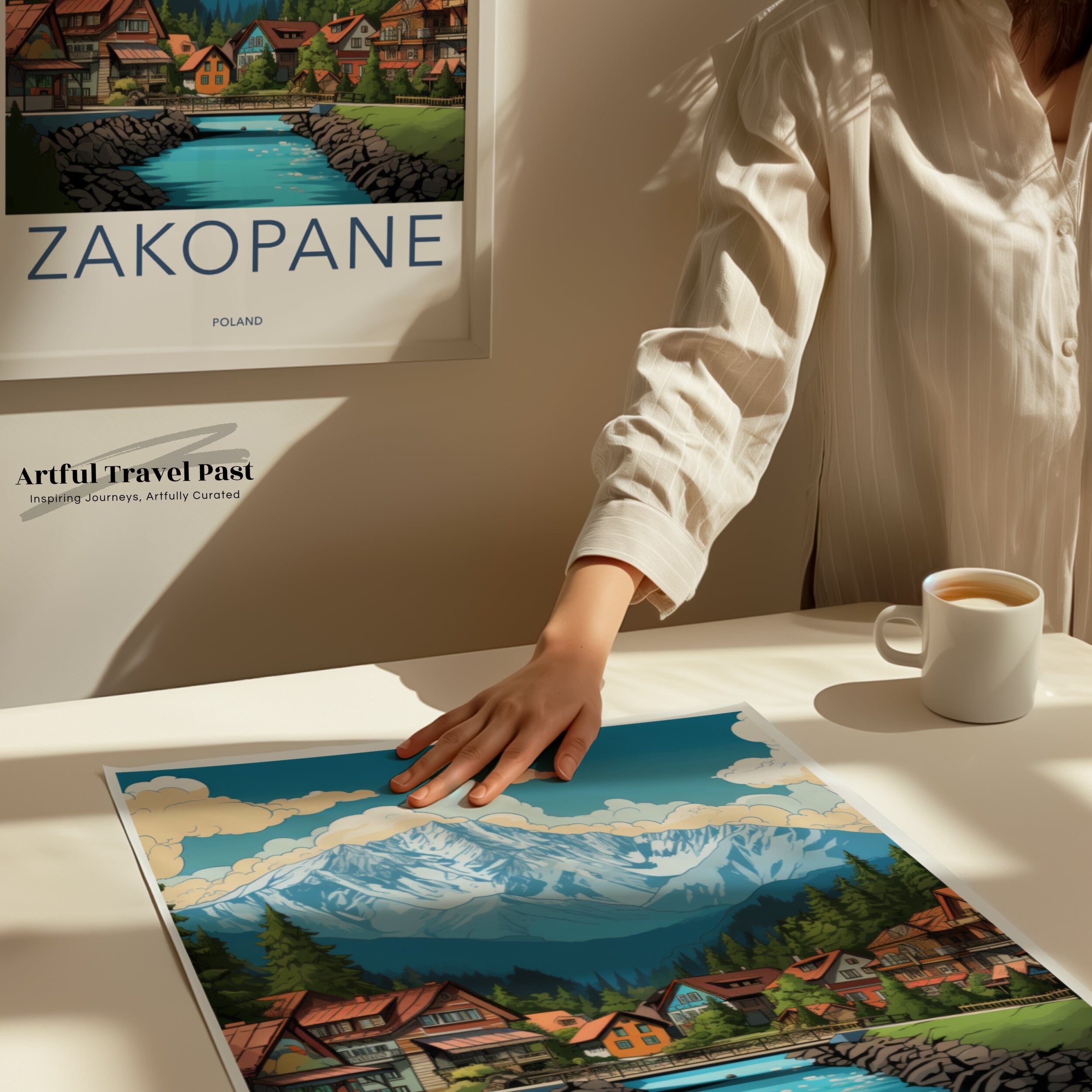 Zakopane Wall Art Print, Poland Mountain Landscape Poster, Scenic Village View, Home Decor, Travel Souvenir, Art for Living Room