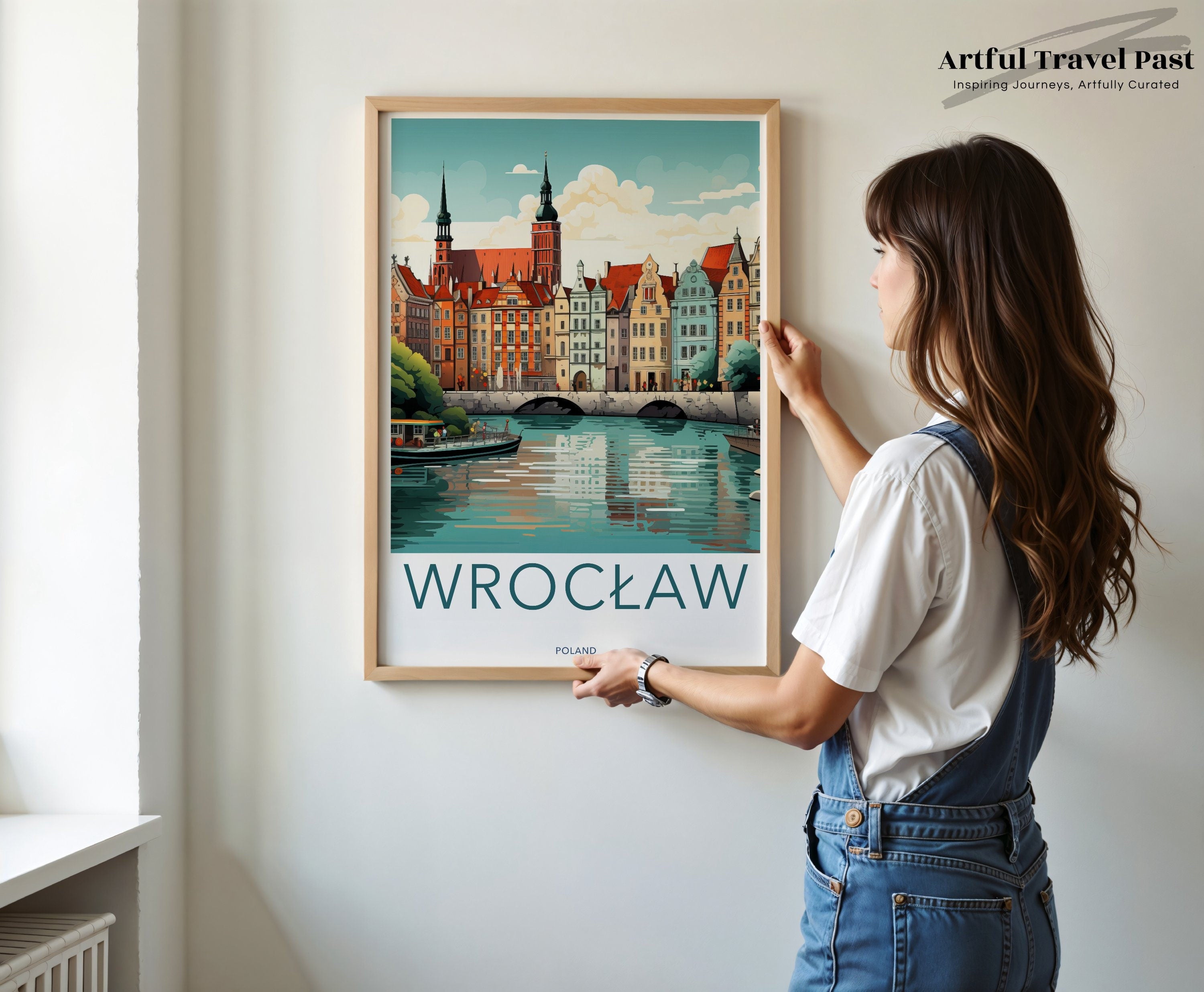 Wroclaw Wall Art, Scenic Cityscape Poster, Travel Print, Vintage Style Artwork, Historic Architecture, European City Decor