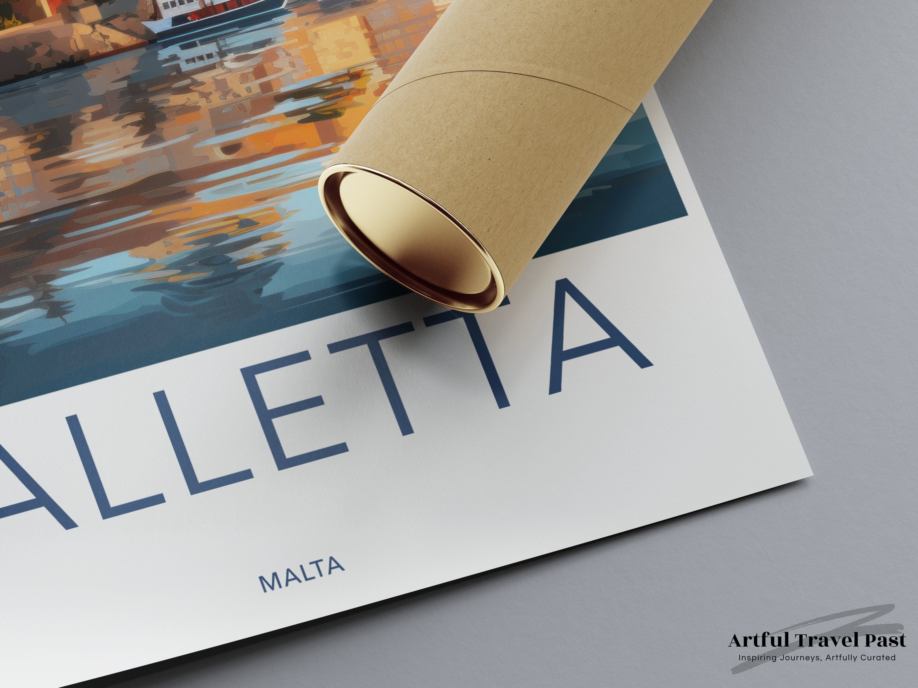 Valletta Cityscape Print, Malta Wall Art, Sunset Skyline Art, Mediterranean Town Poster, Seaside Architecture Decor