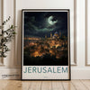 Jerusalem Night Scene Wall Art, Cityscape Artwork, Moonlit City Print, Home Decor, Travel Souvenir, Unique Gifts, Stunning City View